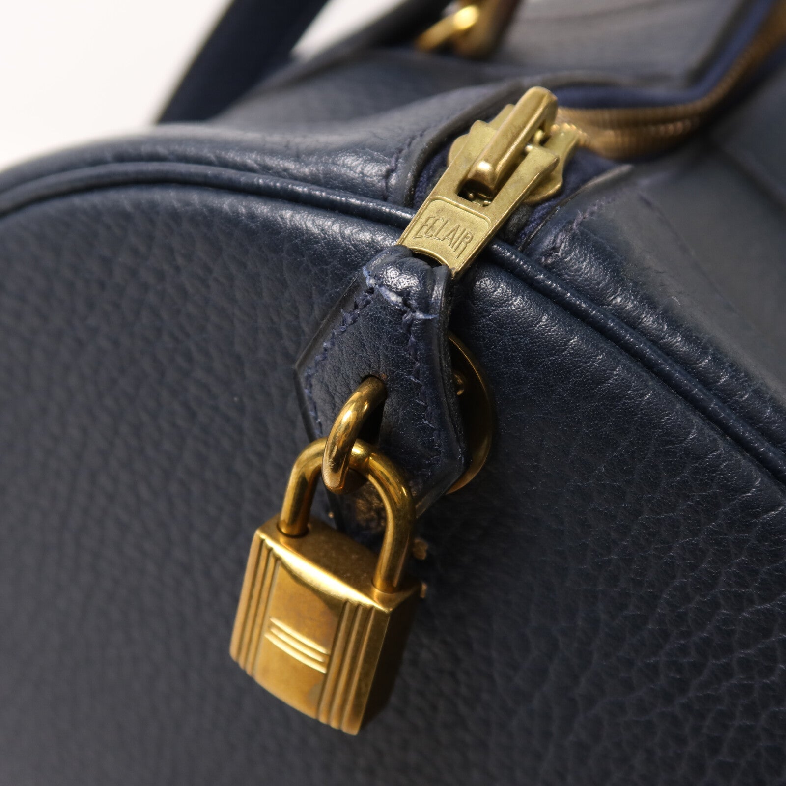 HERMES Ardennes皮革Rudy金扣手挽肩背兩用袋Navy