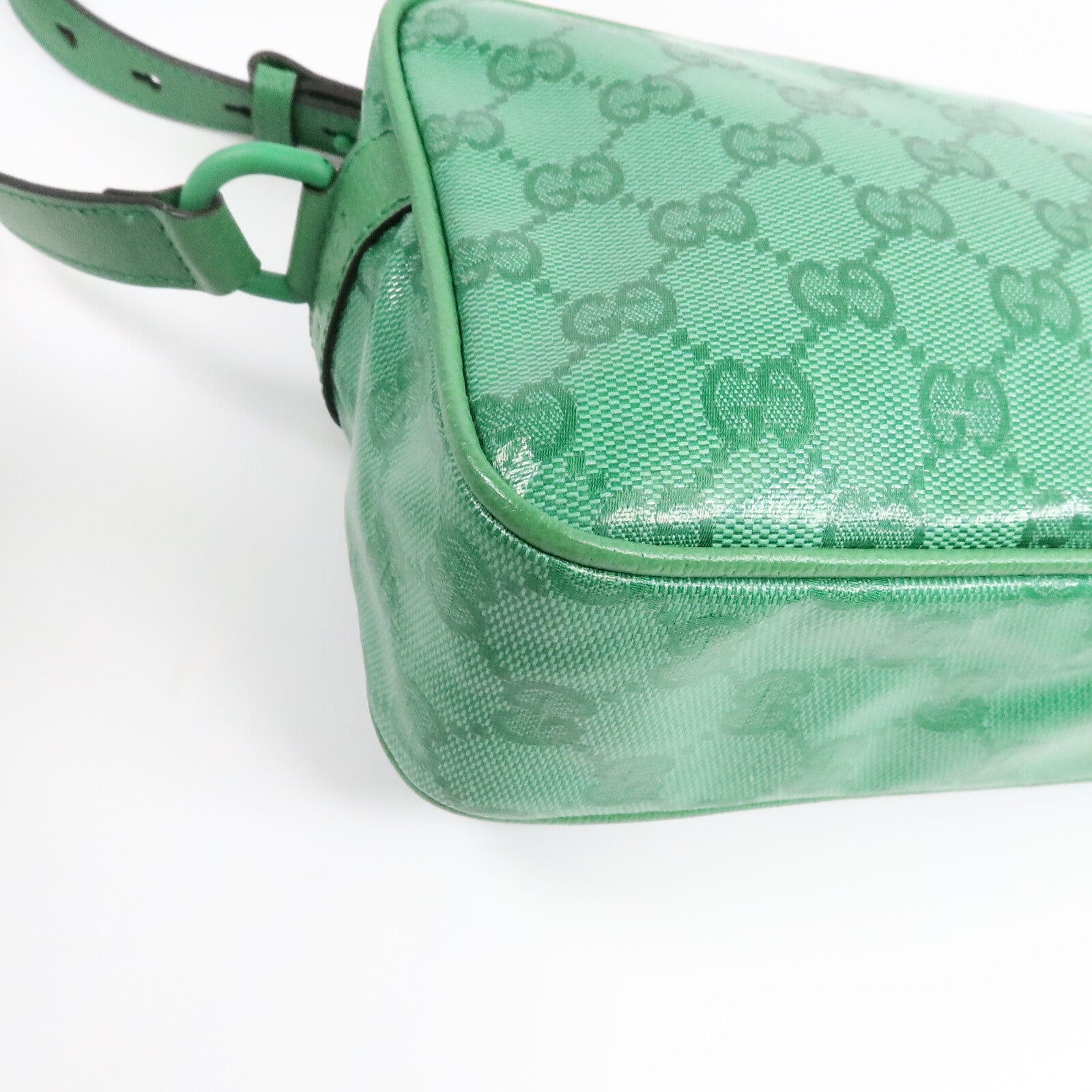 GUCCI 漆皮皮革GG Crystal Mini Shoulder Bag肩背袋