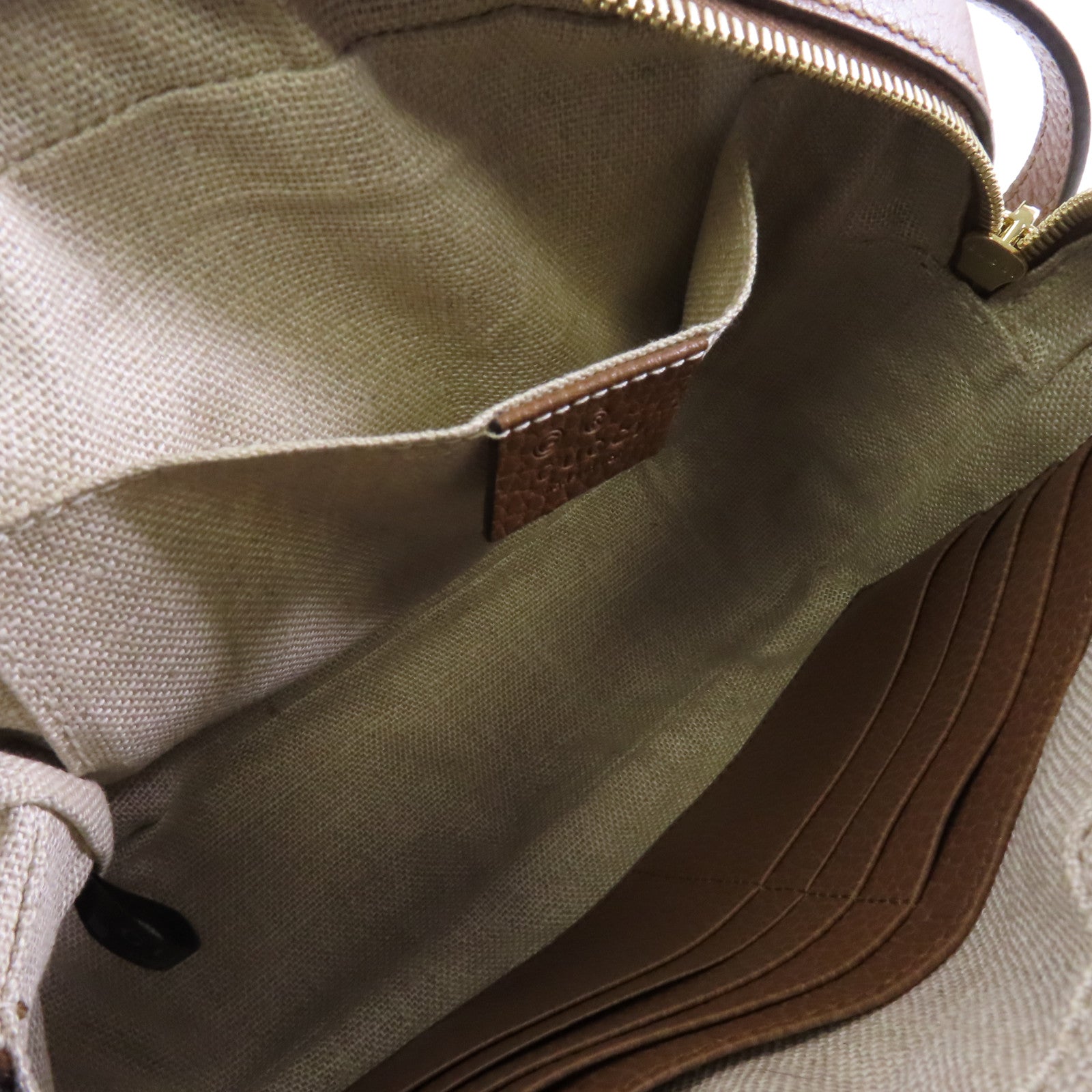 GUCCI 【激減優惠】帆布Shoulder Bag金扣肩背袋棕色