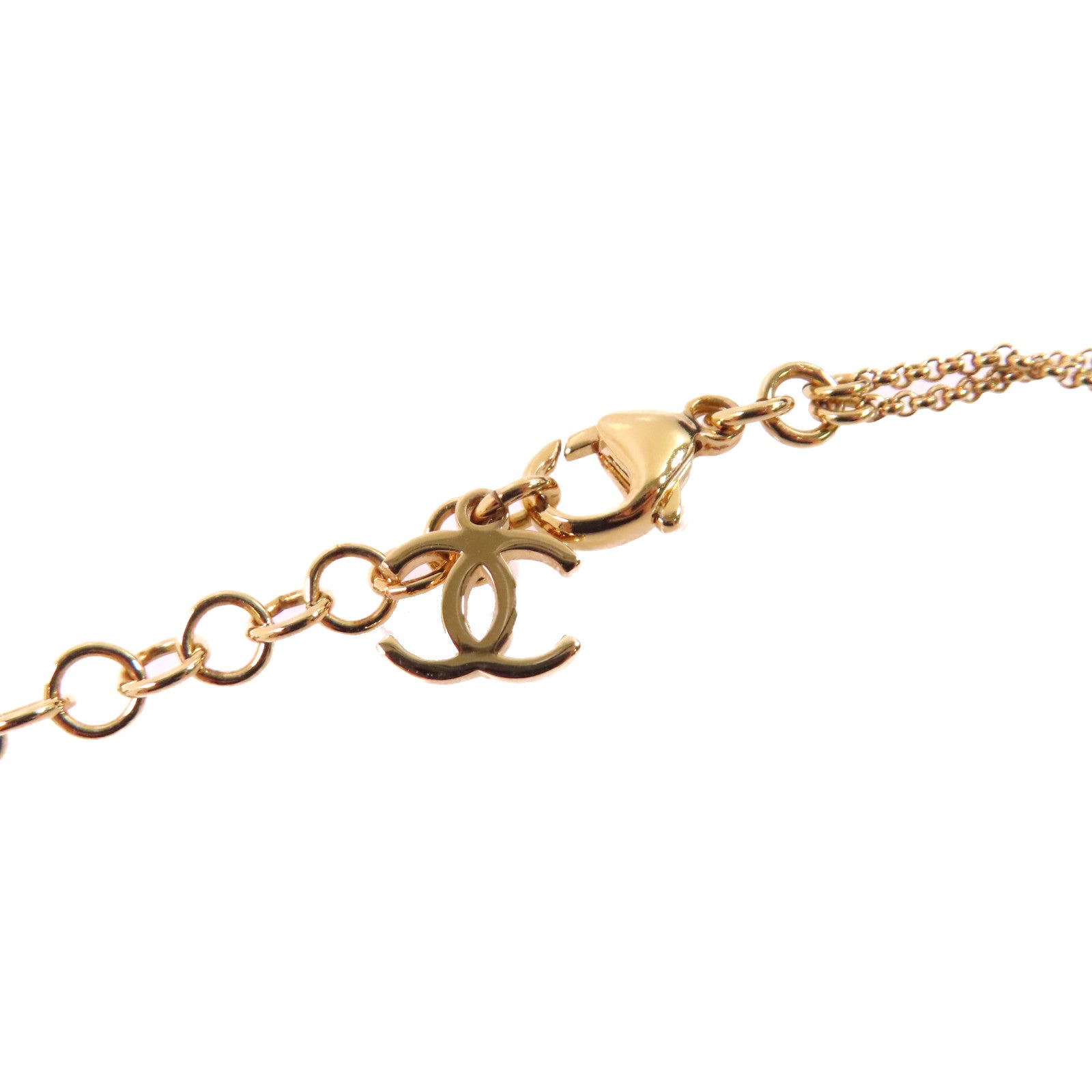 CHANEL 金屬/PVC CC Necklace金扣項鏈黑色/白色