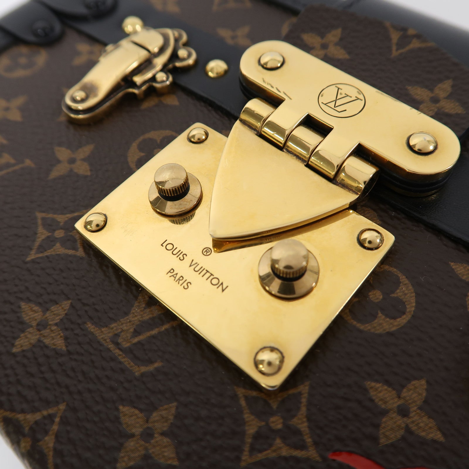 LOUIS VUITTON Monogram Petite Malle金扣肩背袋啡色