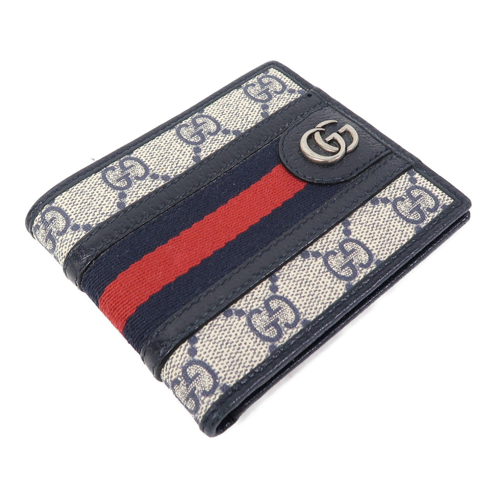 GUCCI 塗層帆布Wallet錢包藍色