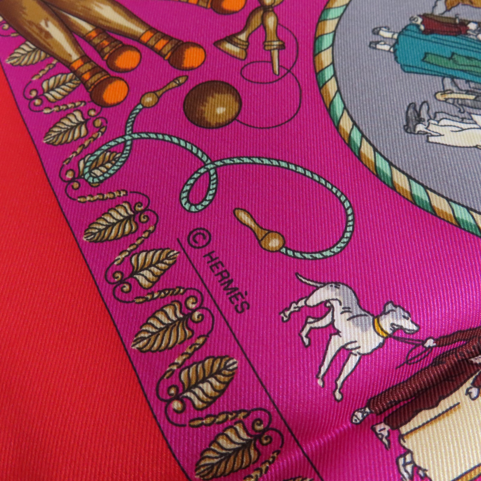 HERMES 絲質65x65 Scarf絲巾紅色/紫色/彩色