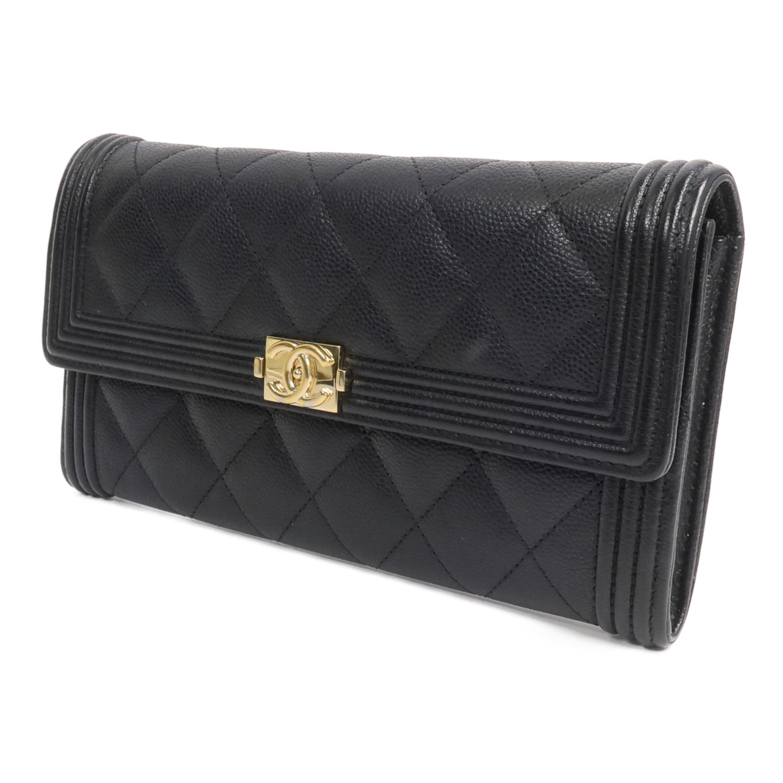 CHANEL 牛皮皮革Boy Long Wallet長錢包