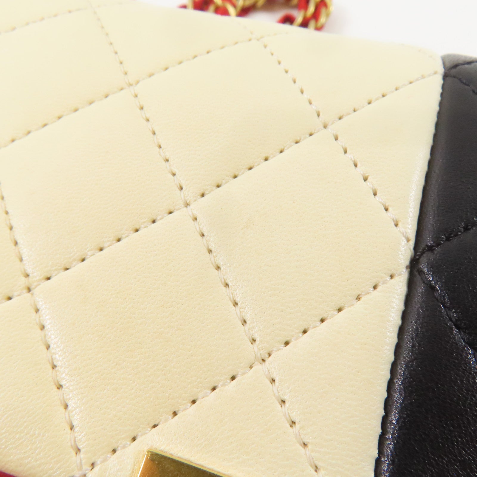 CHANEL 羊皮皮革Shoulder Bag金扣肩背袋紅色/白色/黑色/藍色