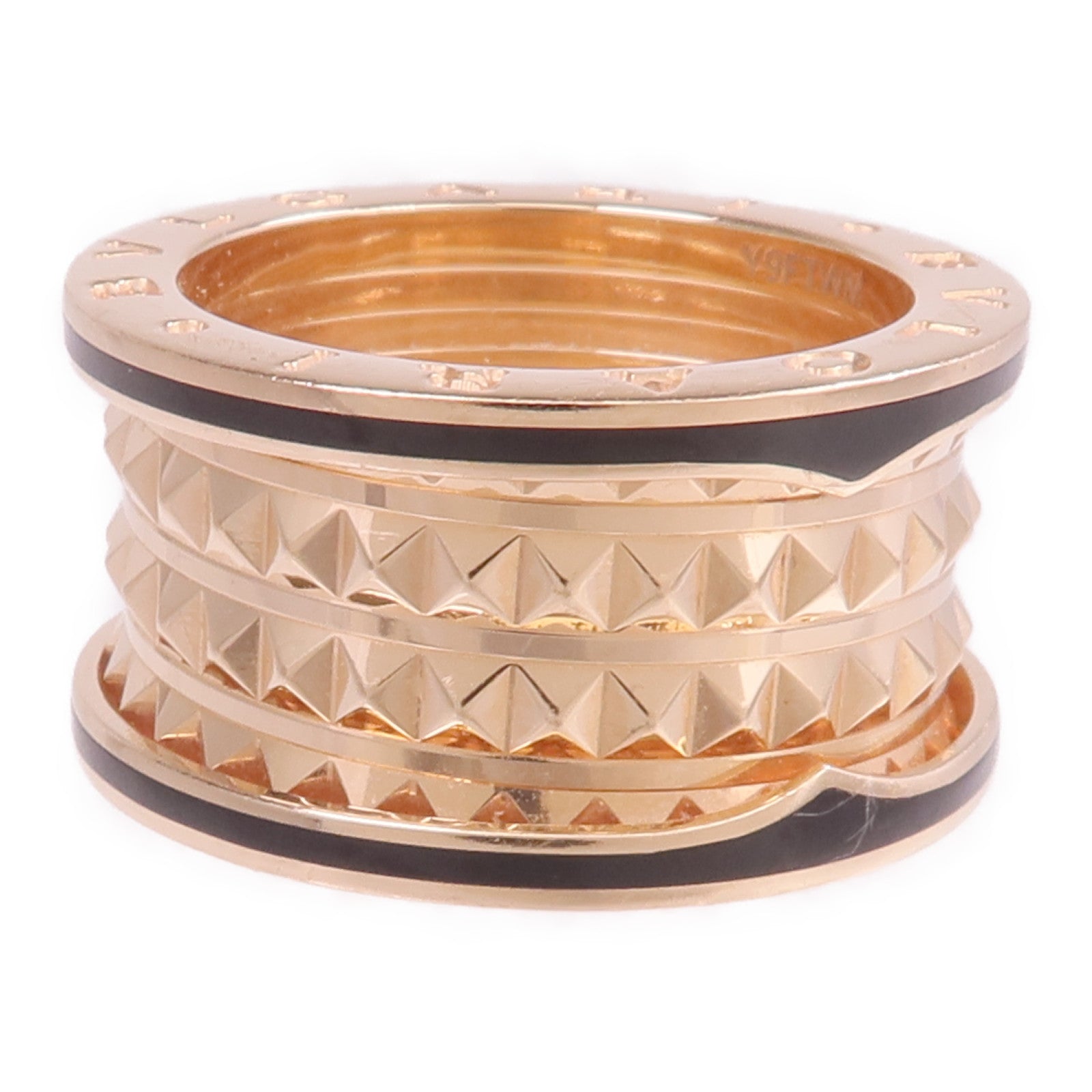 BVLGARI 18K玫瑰金/陶瓷B-zero1戒指BVLGARI#55/#US7