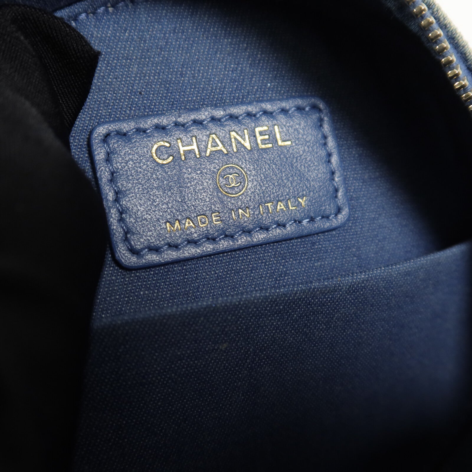 CHANEL 牛仔布Chain Shoulder鏈帶肩背袋