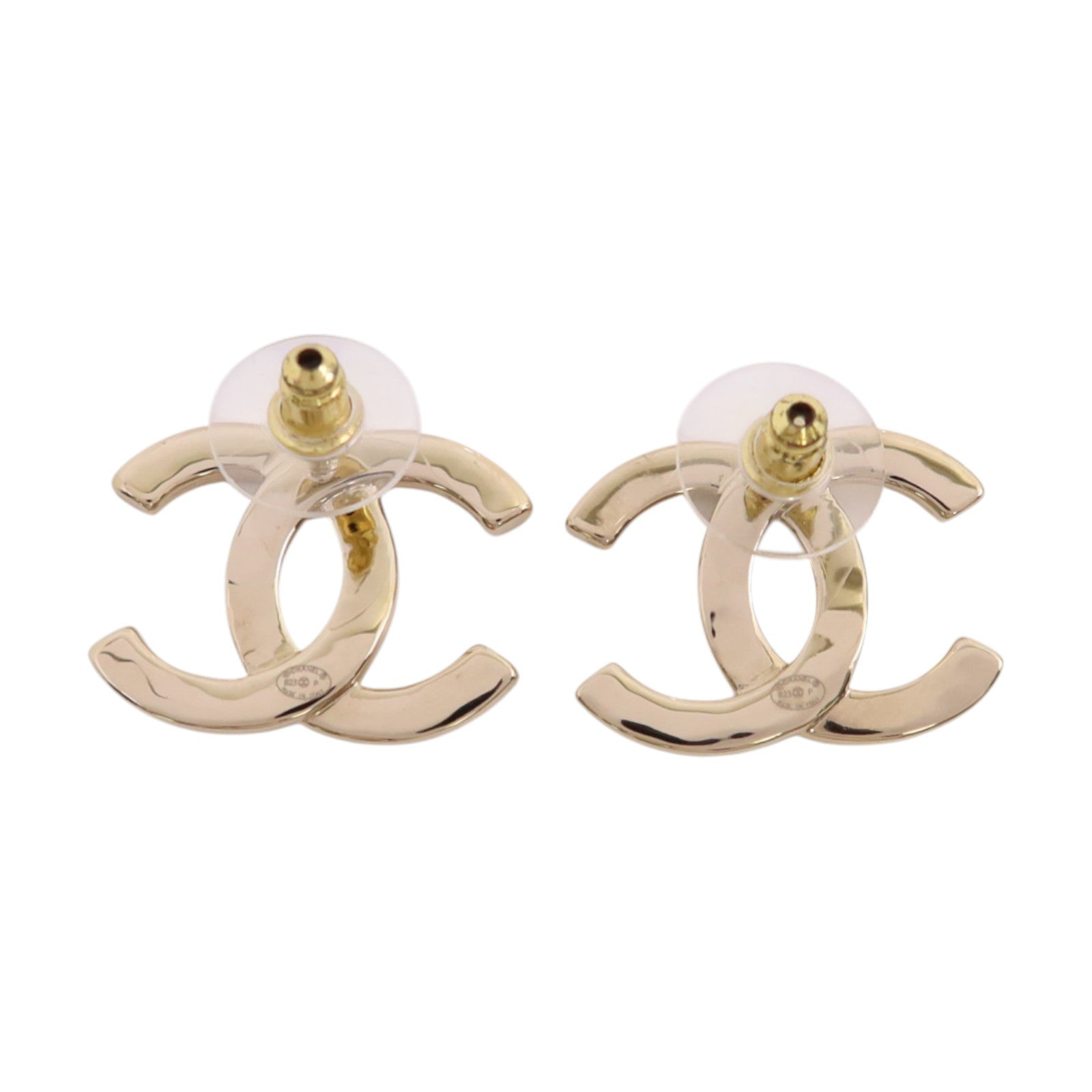 CHANEL 金屬/水鑽CC Earrings金扣耳環