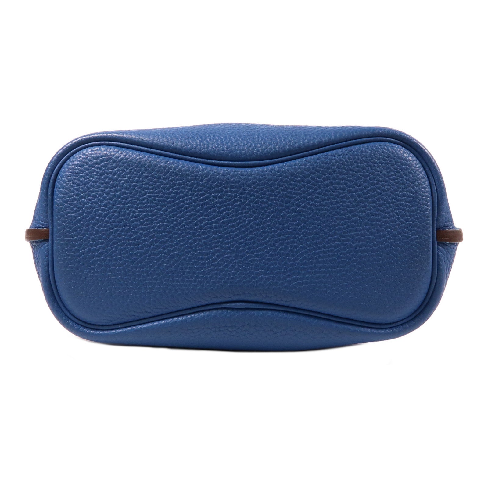 HERMES Togo皮革So Kelly 22銀扣肩背袋希臘藍色