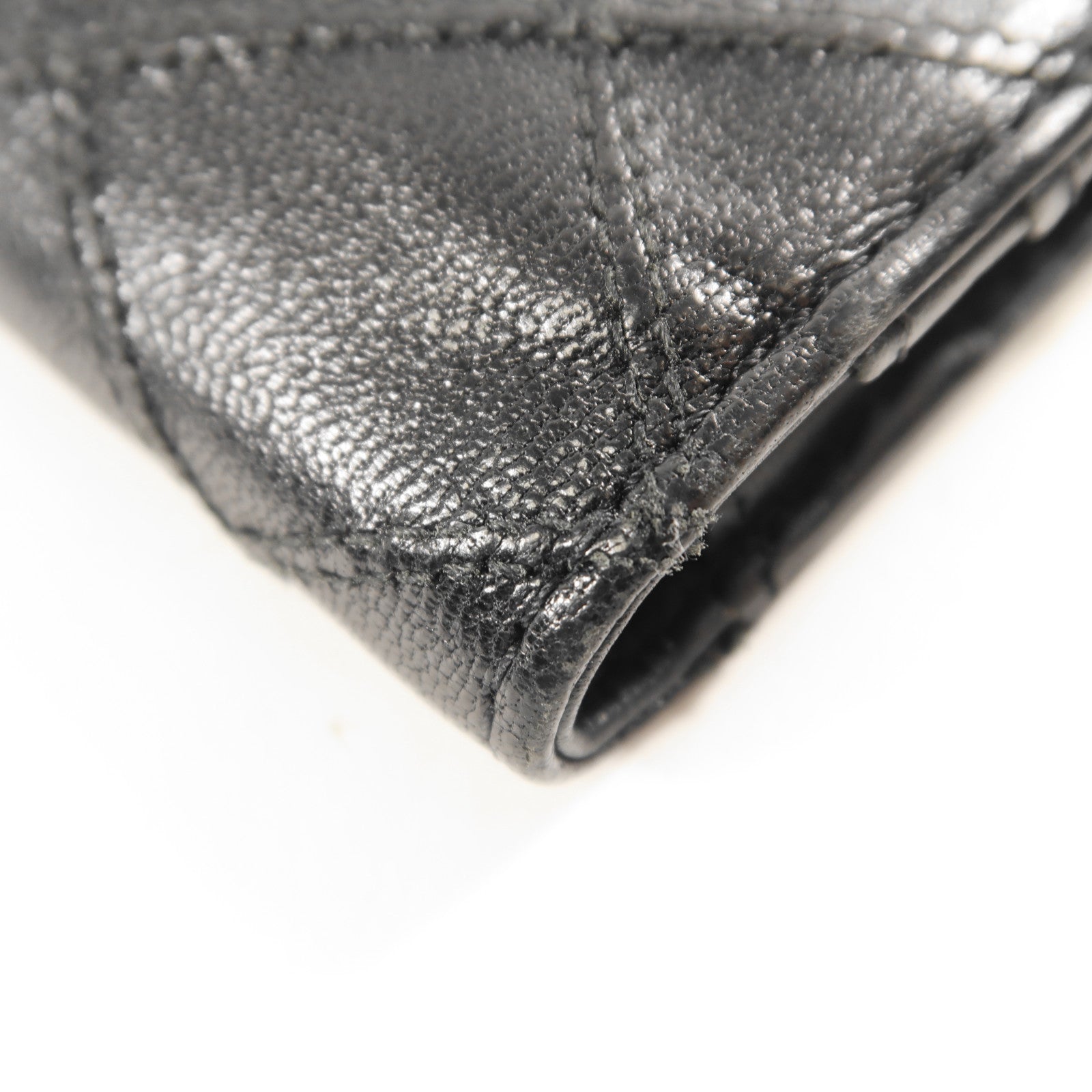 CHANEL 牛皮皮革Long Wallet銀扣長錢包