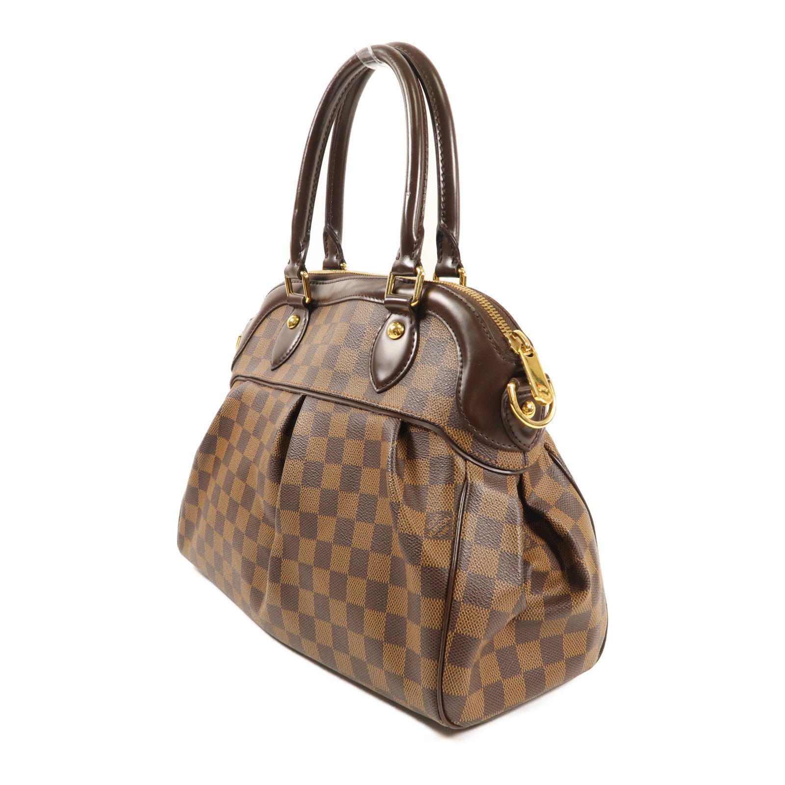 LOUIS VUITTON Damier Trevi金扣手挽肩背兩用袋