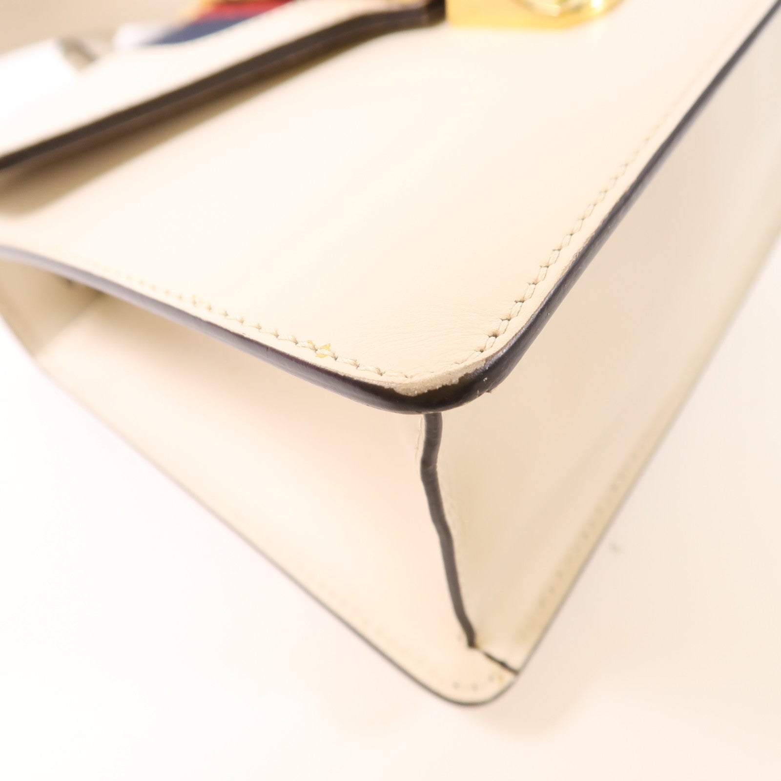 GUCCI GG GHW Sylvie 2Way Shoulder Hand Bag Calfskin Leather 470270 White