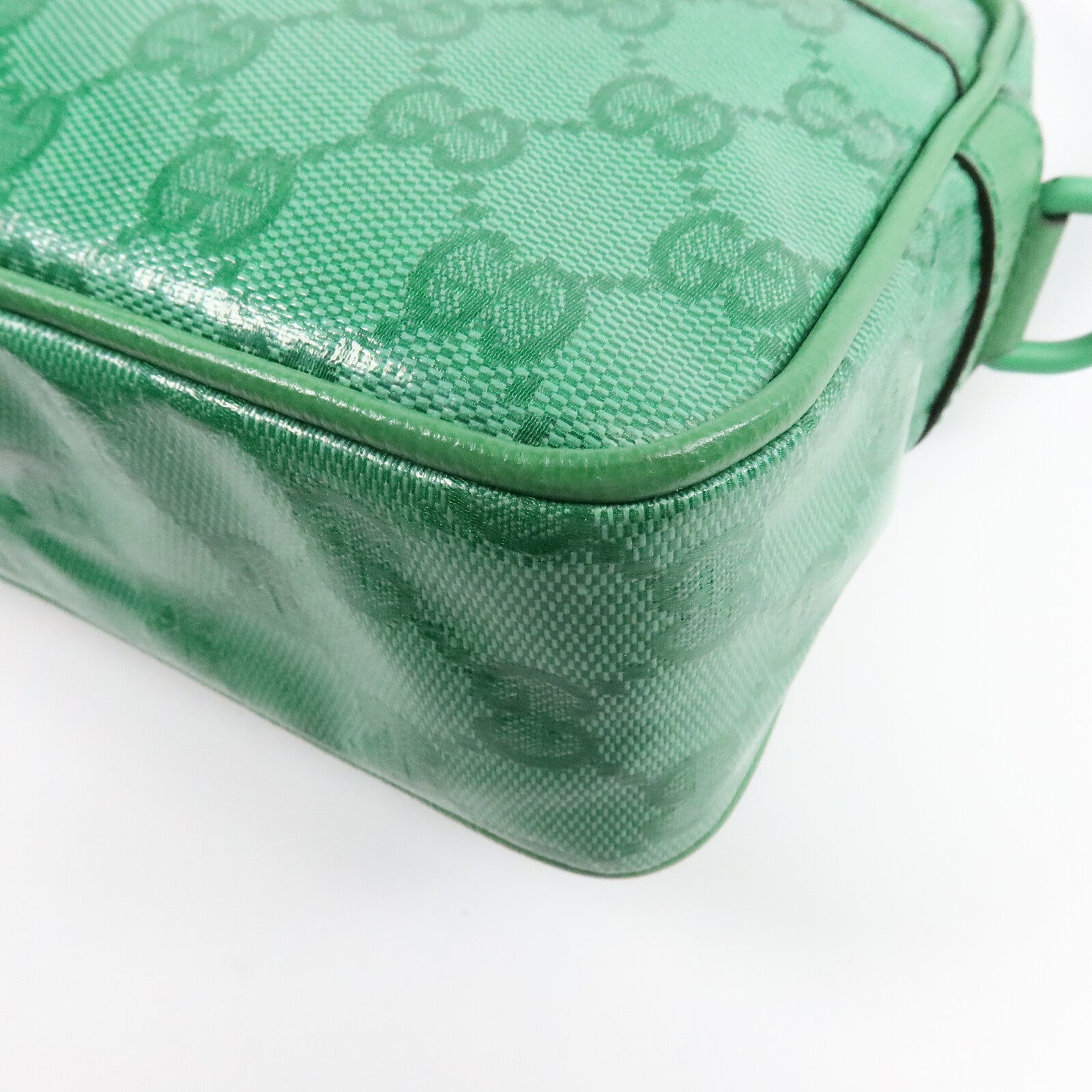 GUCCI 漆皮皮革GG Crystal Mini Shoulder Bag肩背袋