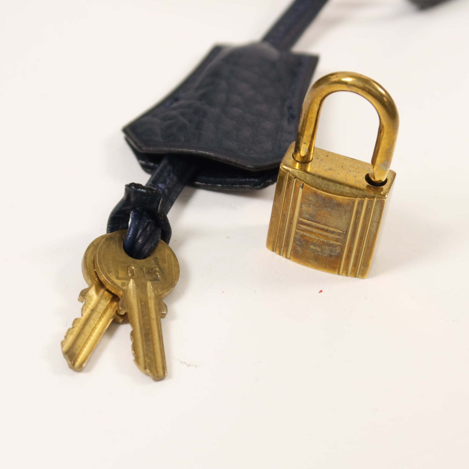 HERMES Ardennes皮革Rudy金扣手挽肩背兩用袋Navy