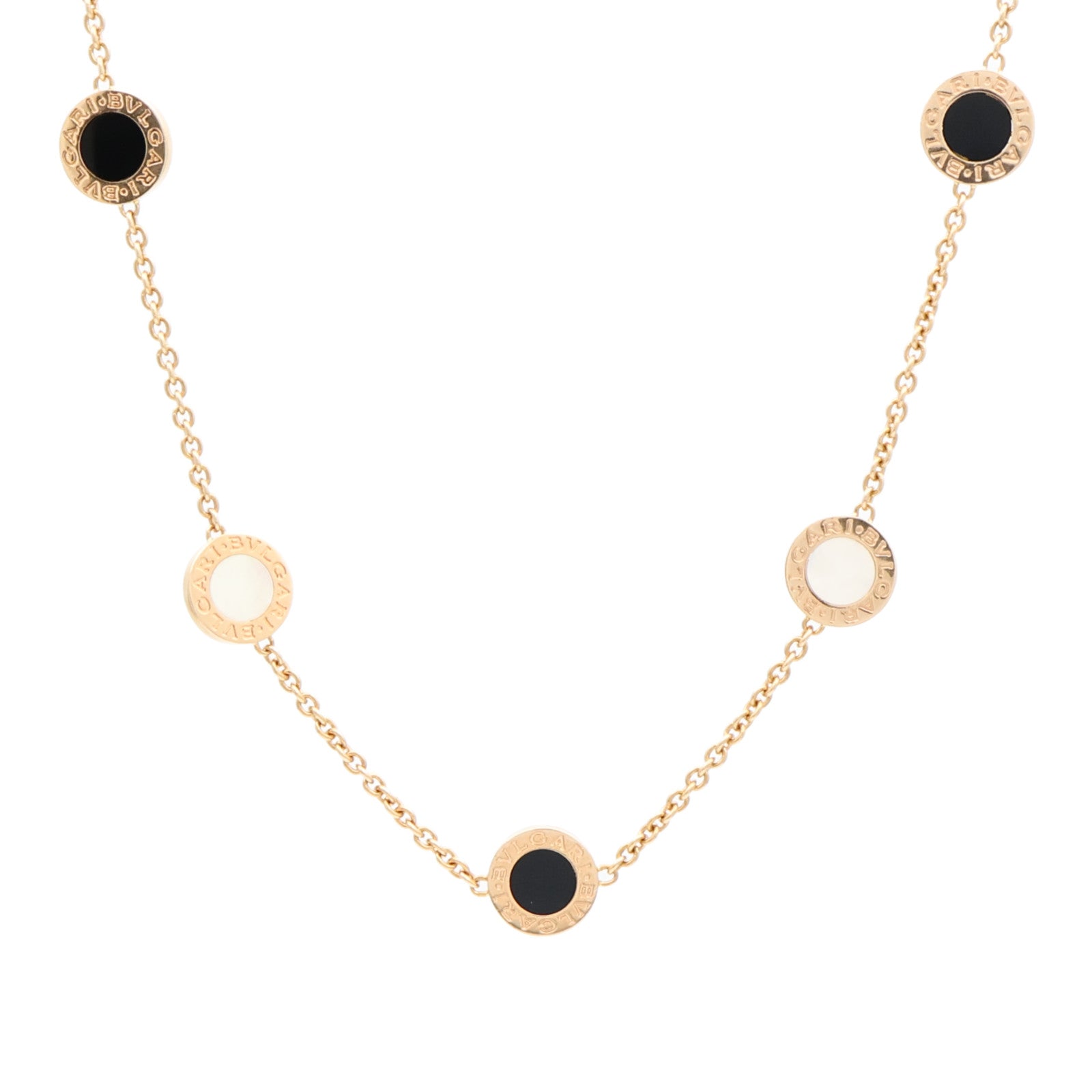 BVLGARI 18K玫瑰金Bvlgari Necklace縞瑪瑙項鍊