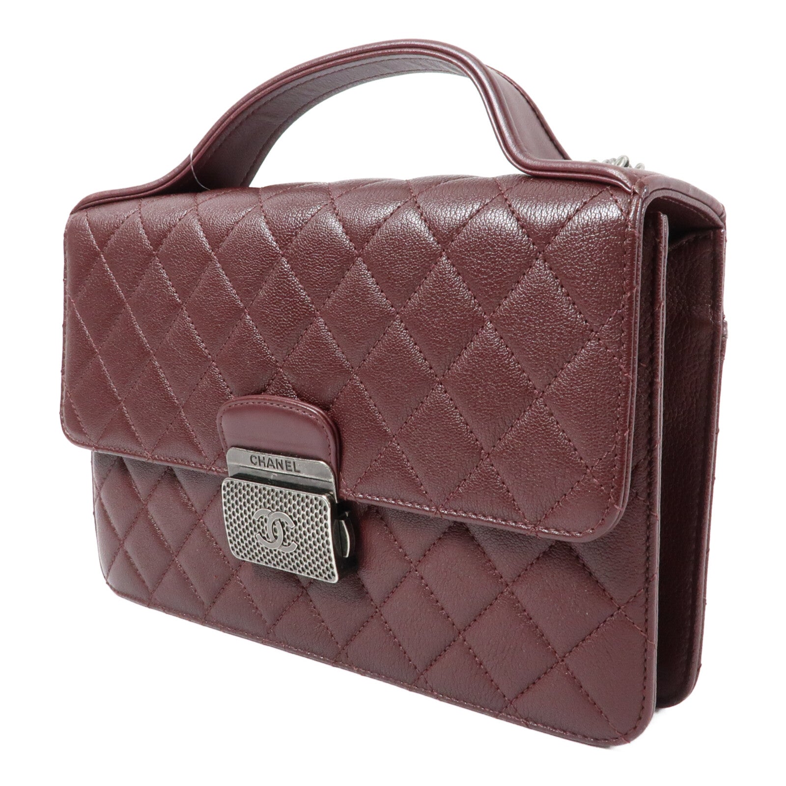 CHANEL 牛皮皮革CC University Flap Bag鏈帶手挽肩背兩用袋