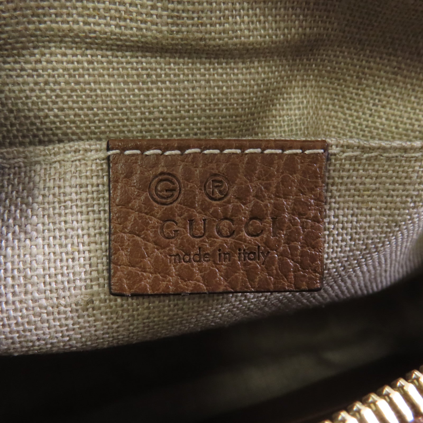 GUCCI 【激減優惠】帆布Shoulder Bag金扣肩背袋棕色