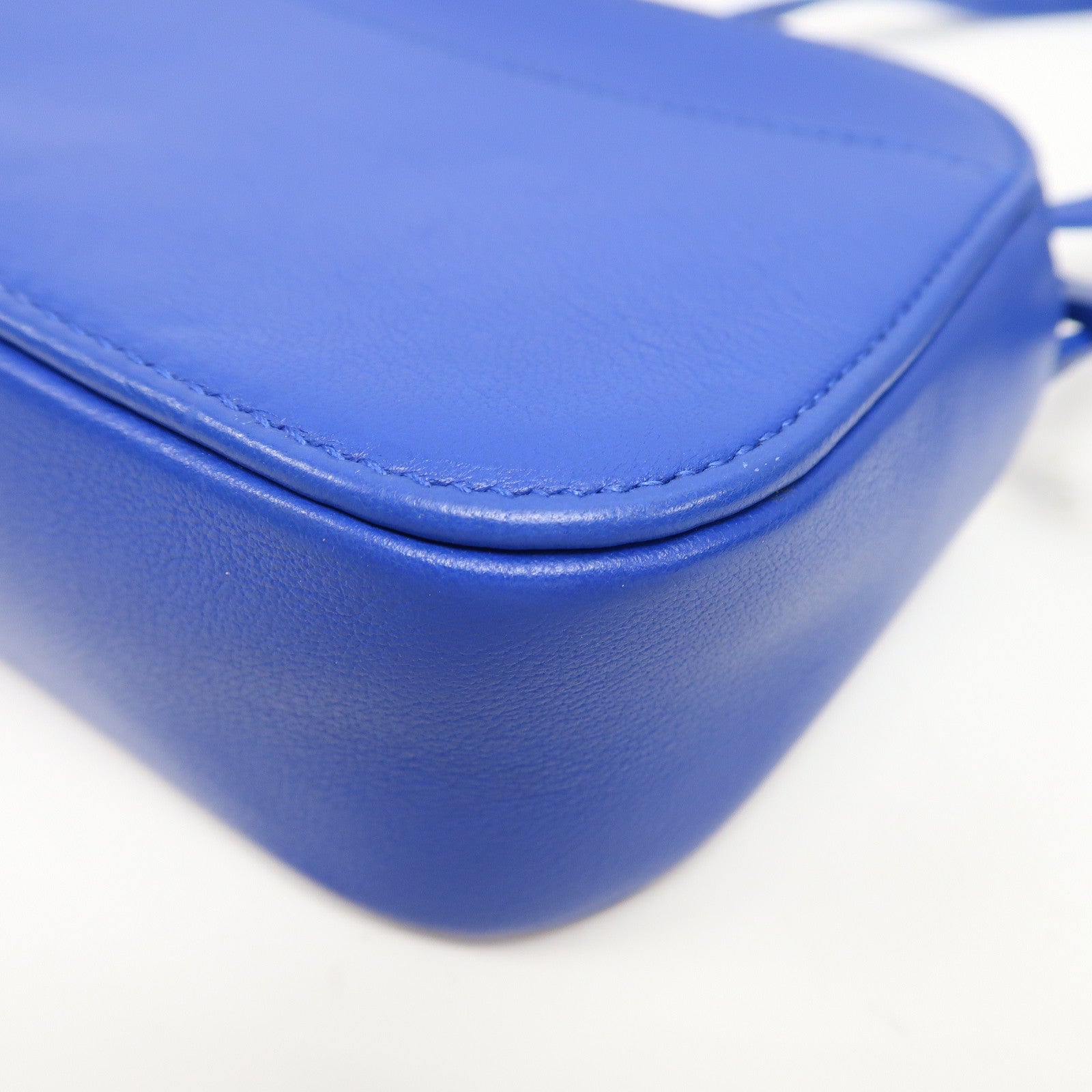 BALENCIAGA 牛皮皮革EVERYDAY Camera Bag XS銀扣肩背袋藍色