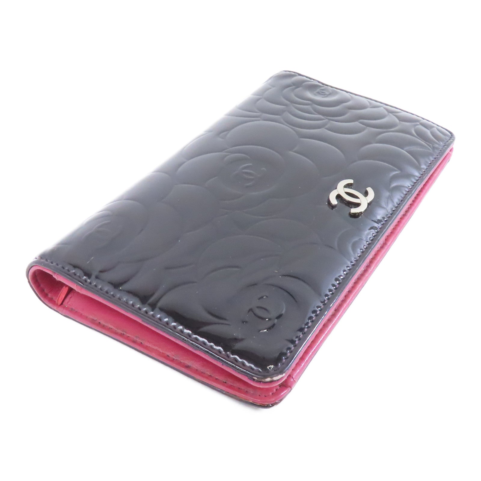 CHANEL 【激減優惠】漆皮皮革Long Wallet銀扣長錢包黑色