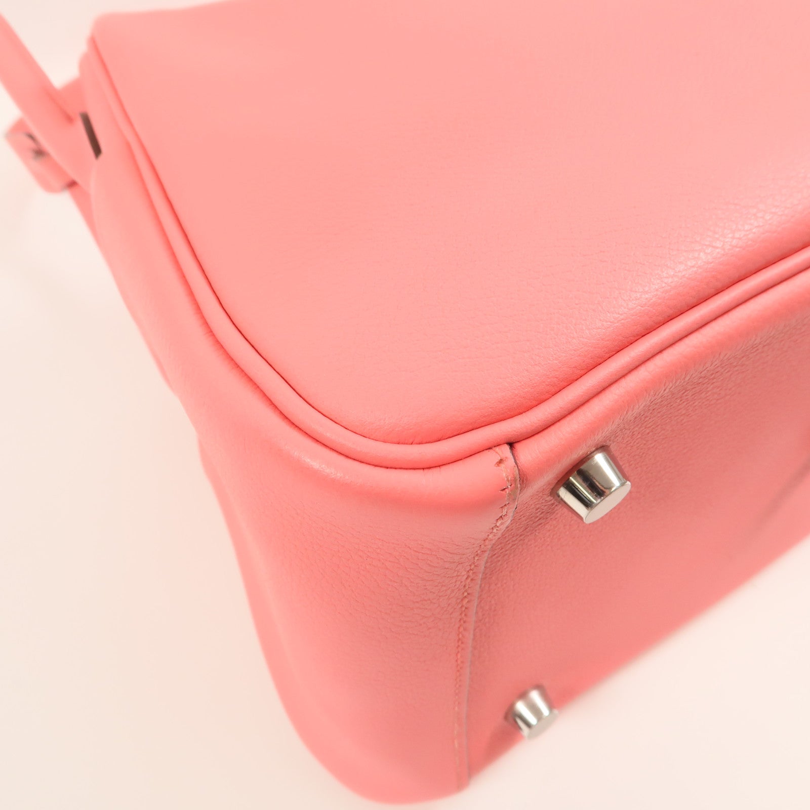 HERMES 【激減優惠】Evercolor皮革Lindy 26銀扣手挽肩背兩用袋Rose Azalee