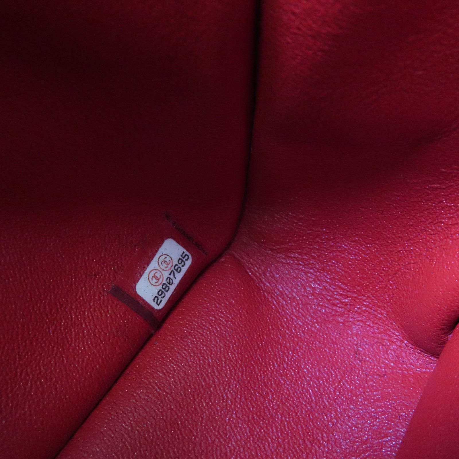 CHANEL 菱格羊皮皮革Classic Mini Square Chain Shoulder Bag金扣鏈帶肩背袋紅色