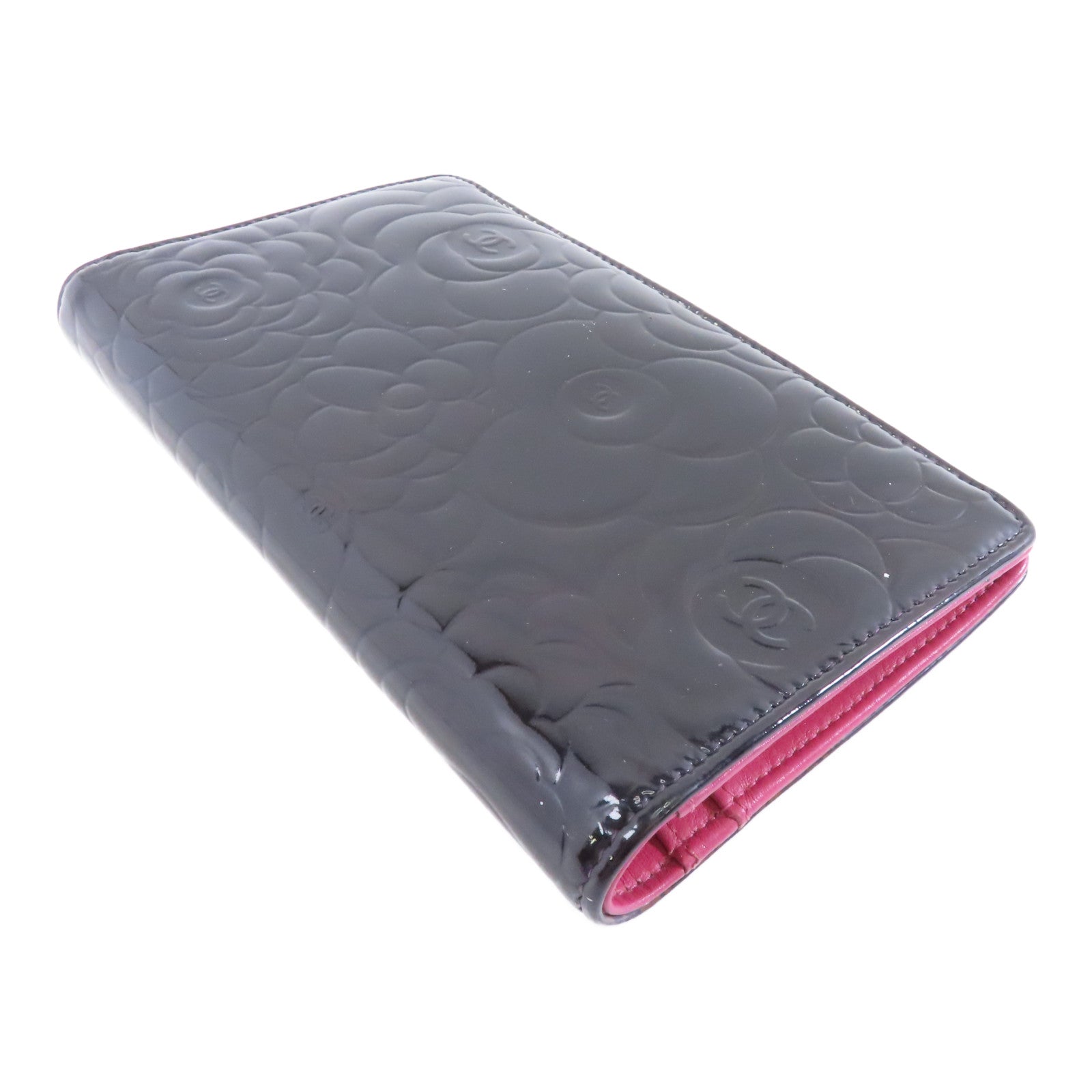 CHANEL 【激減優惠】漆皮皮革Long Wallet銀扣長錢包黑色