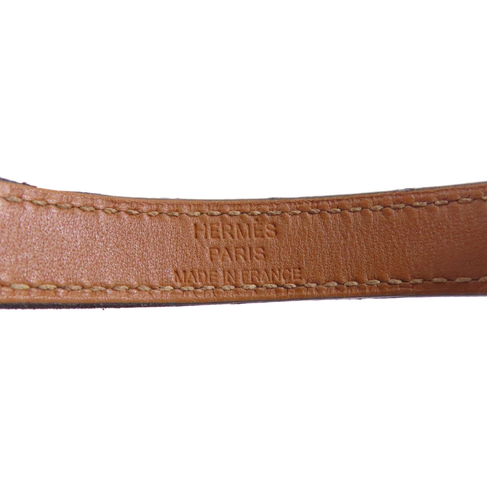 HERMES PHW Double Tour Bracelet Bangle Swift Leather Noir