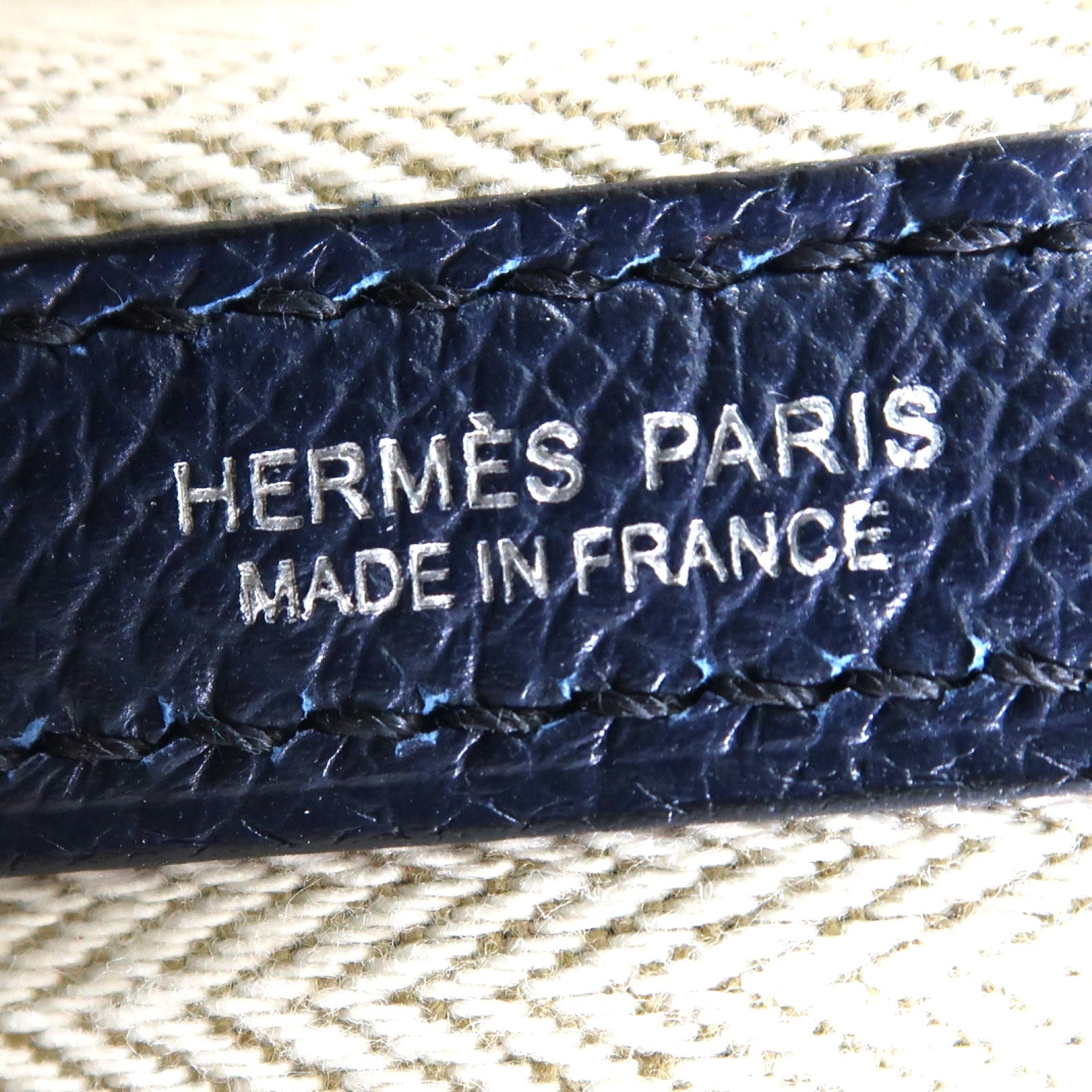 HERMES Epsom皮革Garden Party TPM銀扣手挽袋Bleu Nuit深藍色