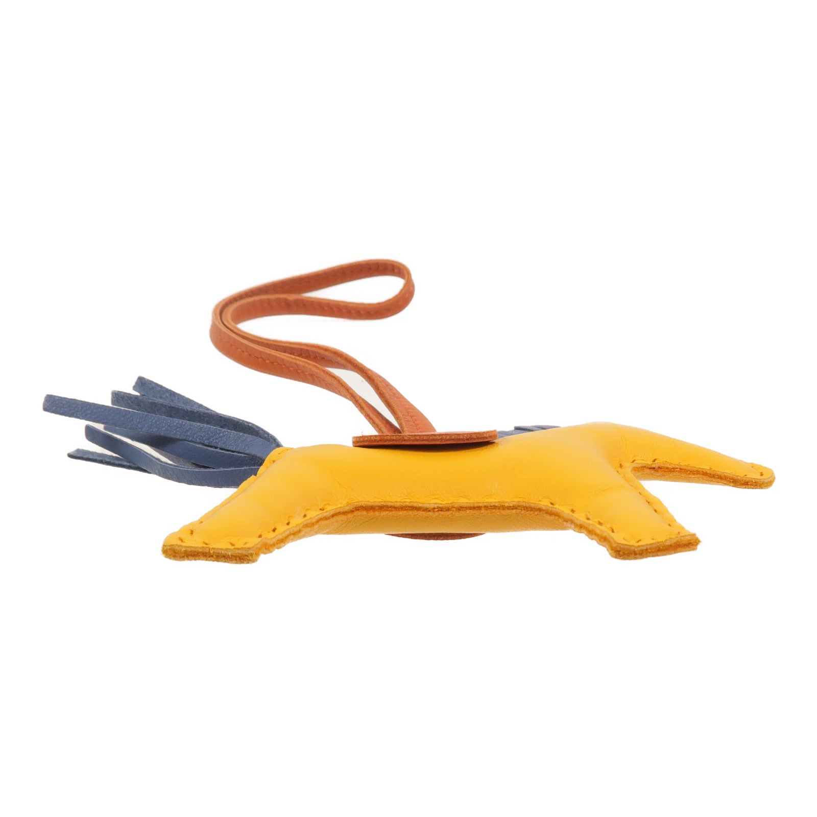 HERMES Milo/Swift皮革Rodeo PM掛飾Jaune d'Or