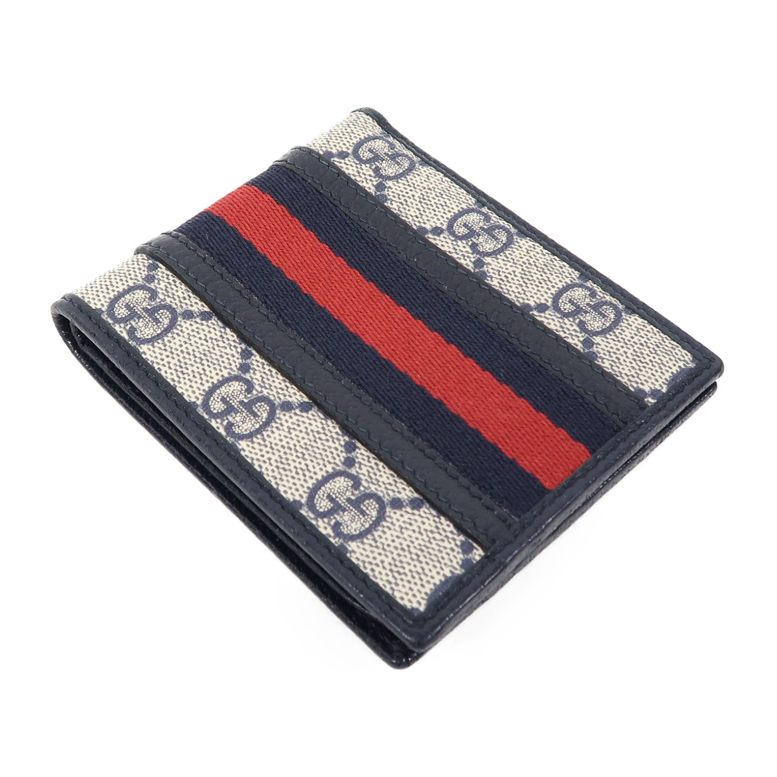 GUCCI 塗層帆布Wallet錢包藍色