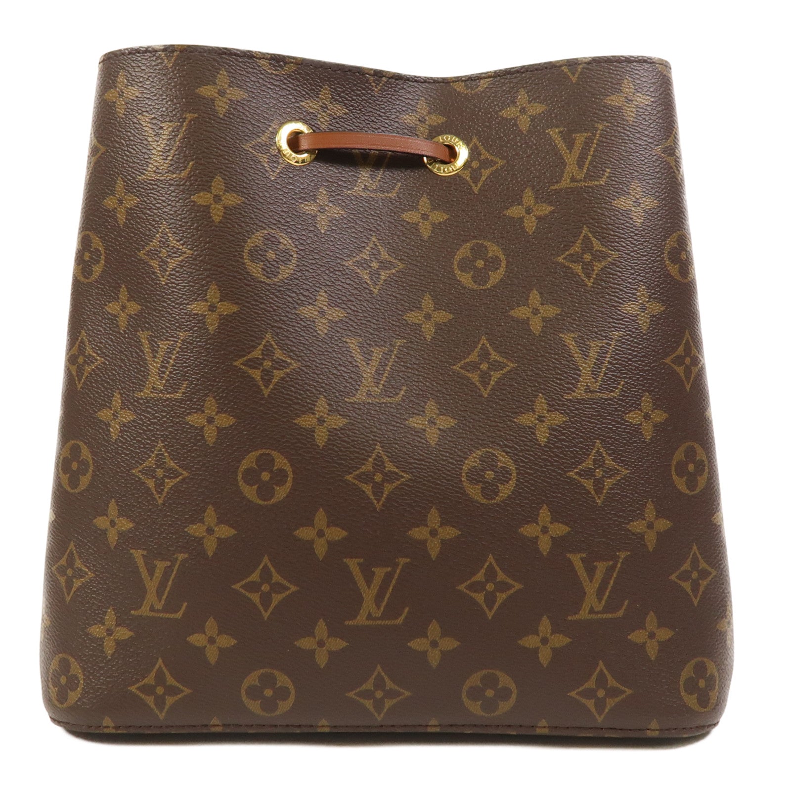 LOUIS VUITTON Monogram NeoNoe MM金扣肩背袋棕色