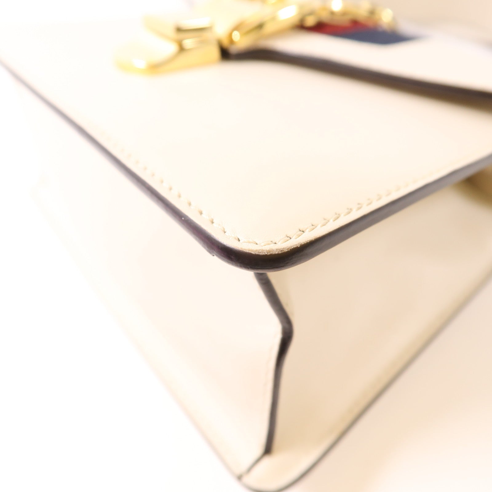 GUCCI GG GHW Sylvie 2Way Shoulder Hand Bag Calfskin Leather 470270 White