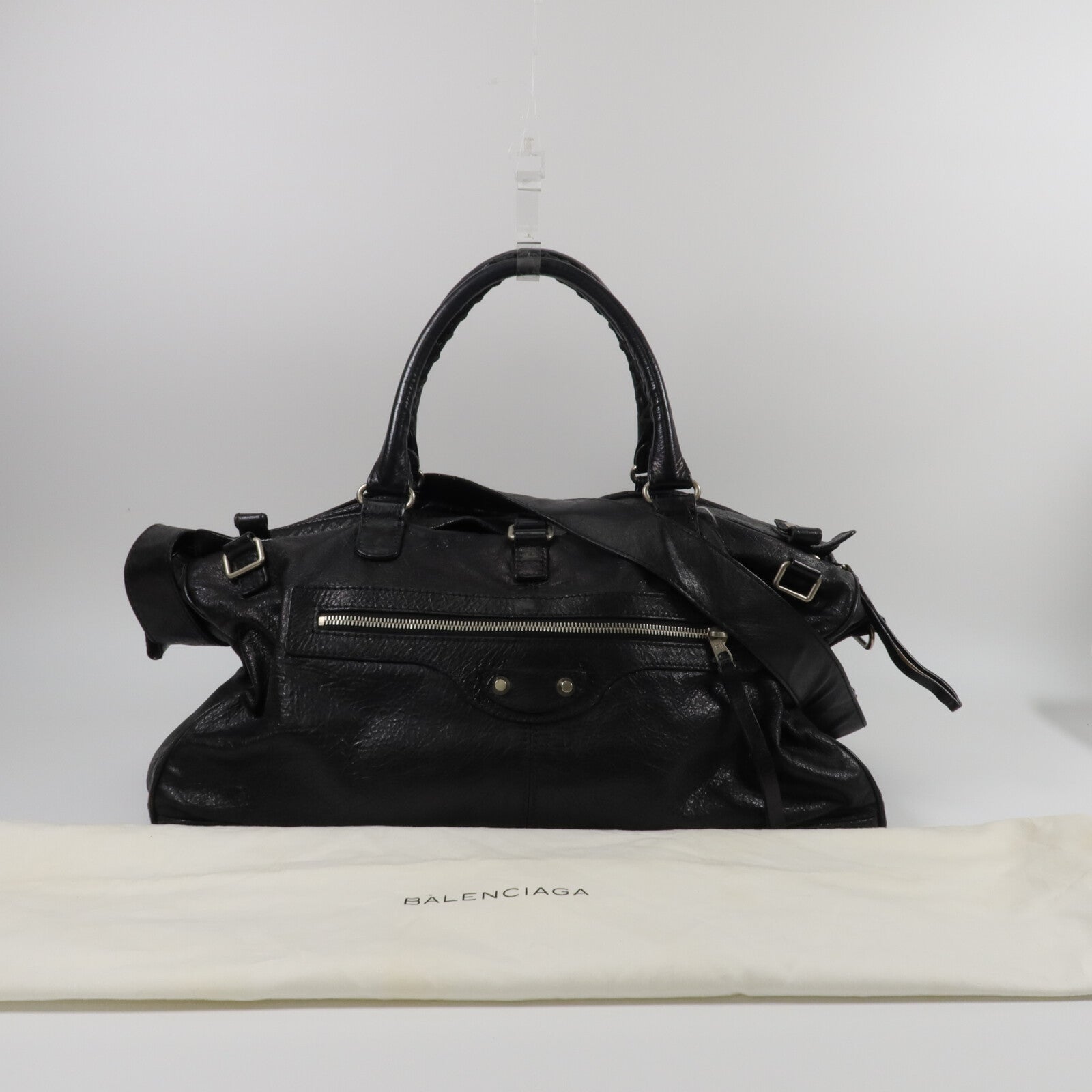 BALENCIAGA 羊皮皮革Squash M Duffle手挽肩背兩用袋