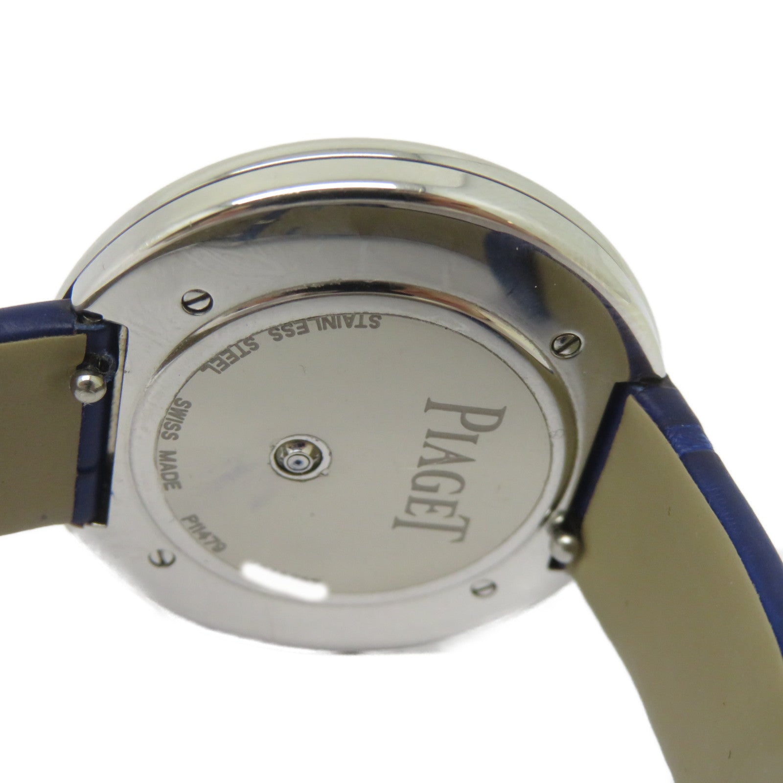 PIAGET Possession Watch不鏽鋼/鱷魚皮革帶手錶石英機芯銀色