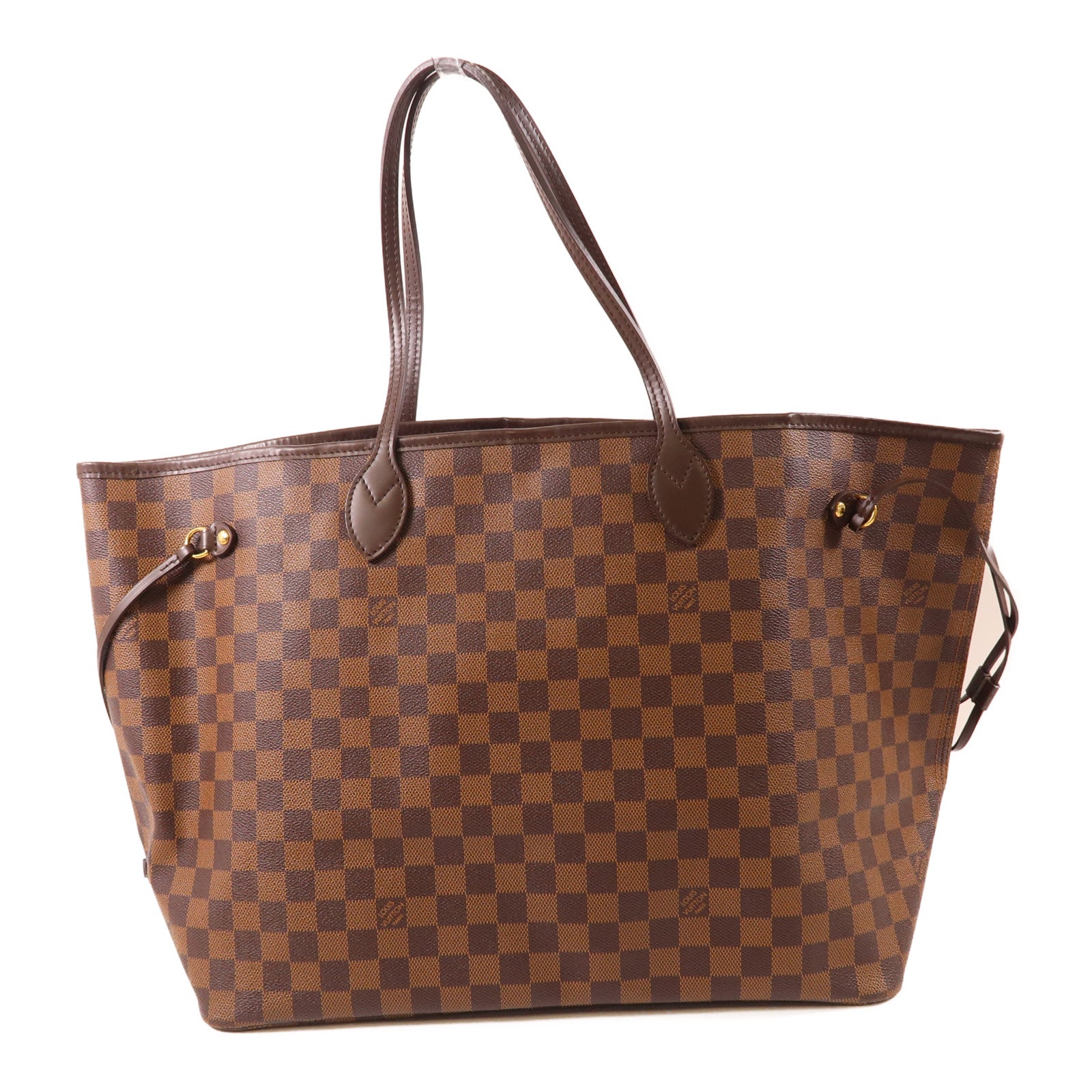 LOUIS VUITTON Damier Neverfull GM金扣肩背袋