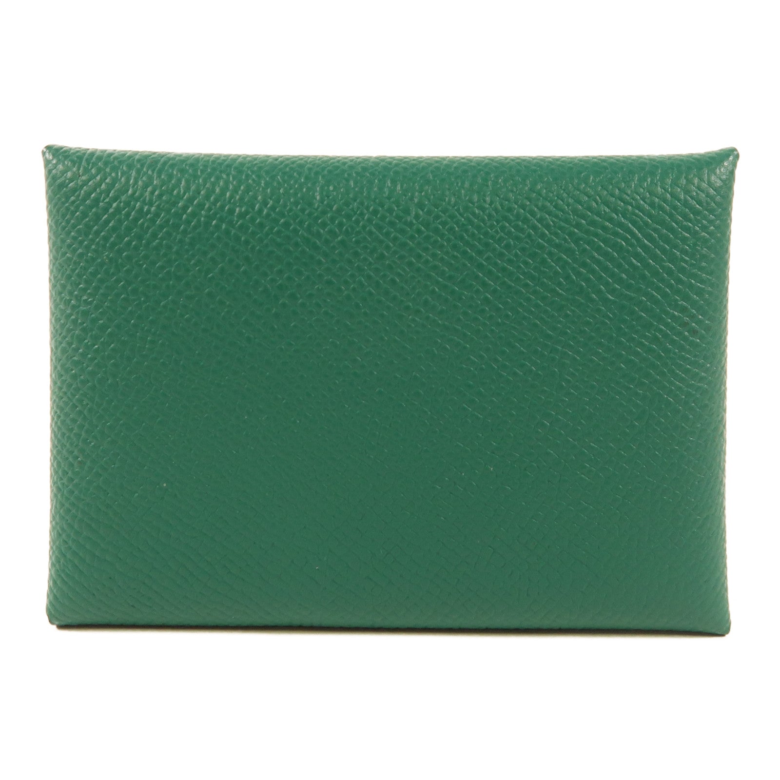 HERMES Epsom皮革Calvi Duo銀扣卡片套