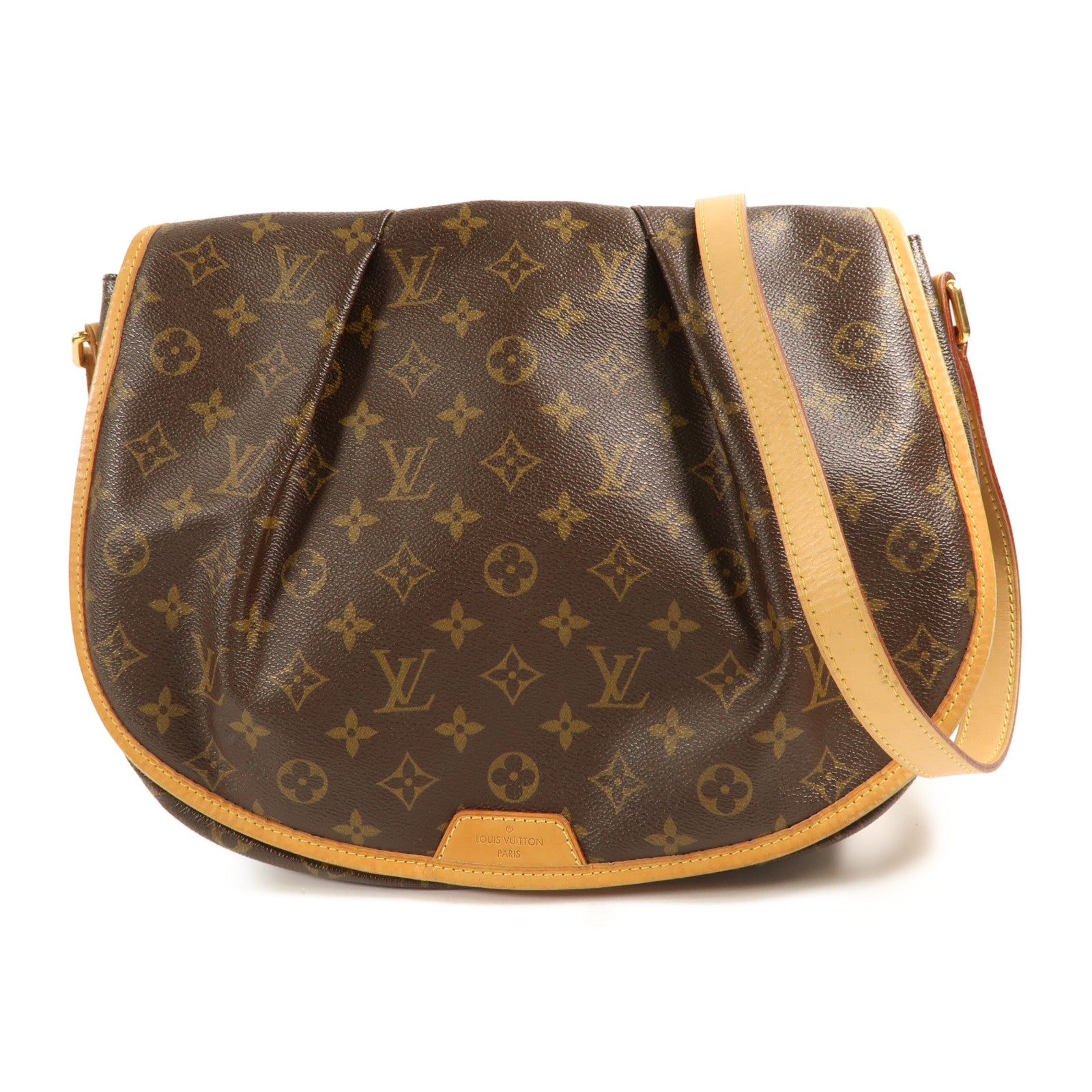 LOUIS VUITTON Monogram Menilmontant MM金扣肩背袋棕色