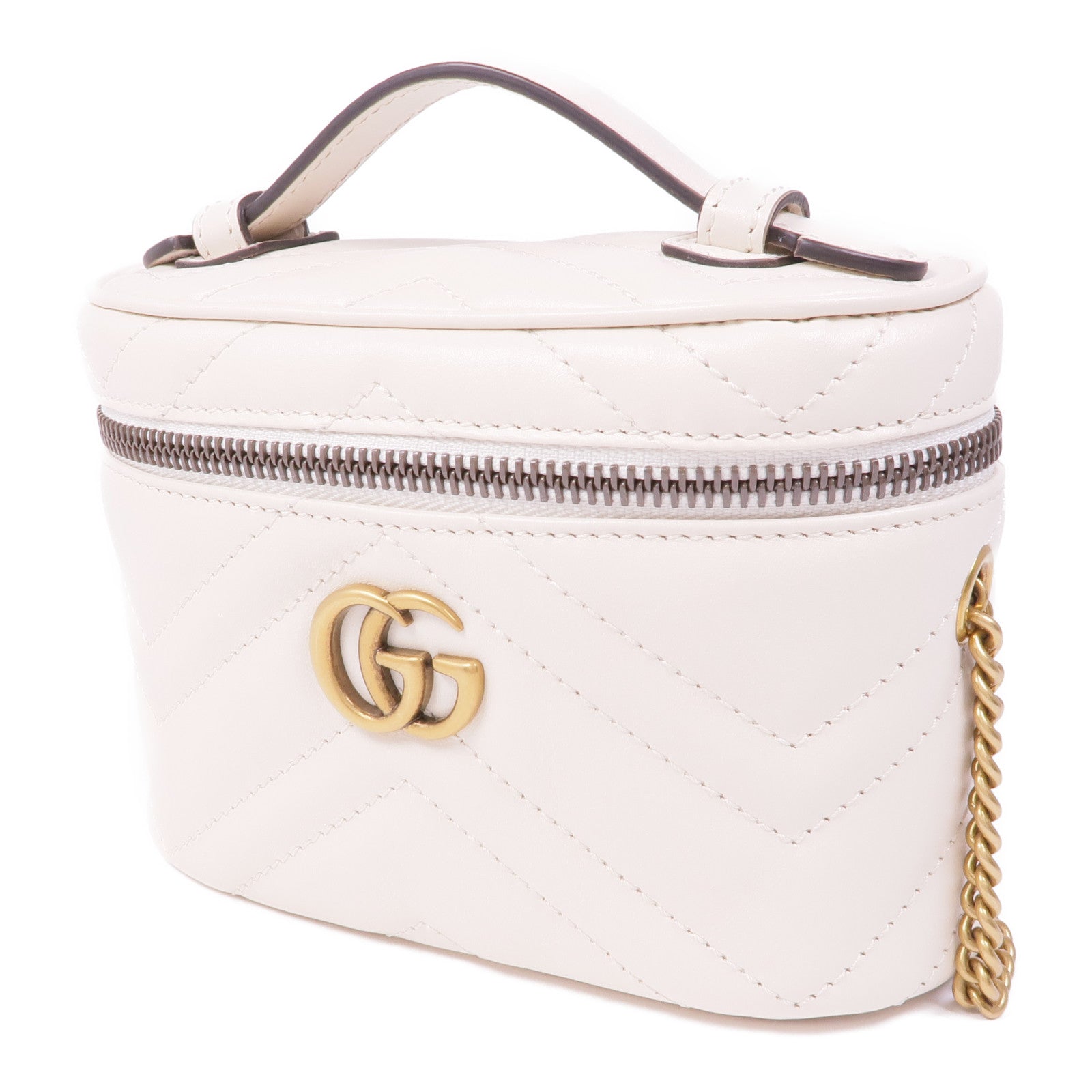 GUCCI 牛皮皮革GG Marmont金扣鏈帶肩背袋