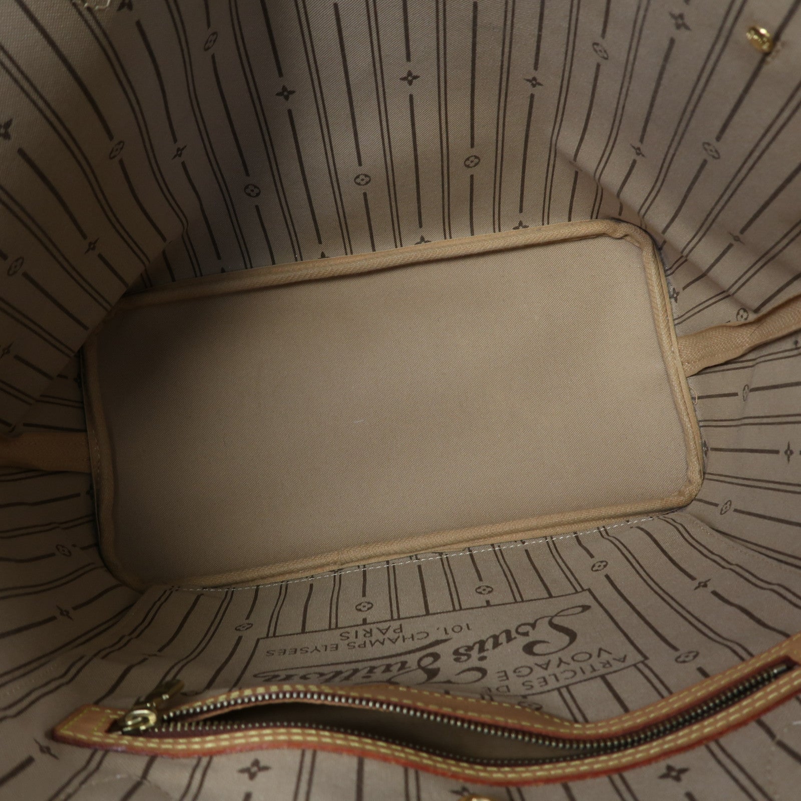 LOUIS VUITTON Monogram Neverfull MM金扣肩背袋啡色