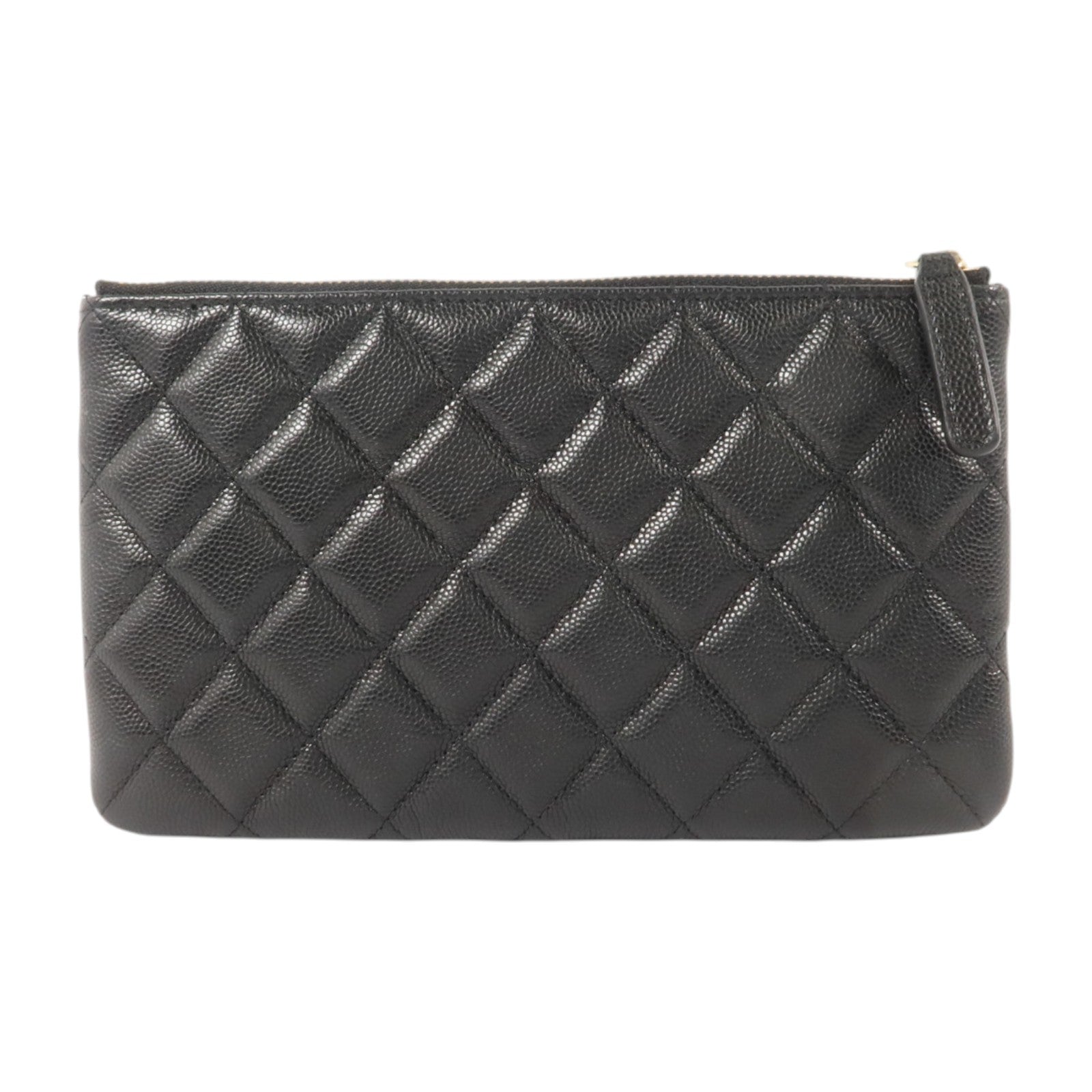 CHANEL 牛皮皮革Classic Zipped Pouch金扣小袋