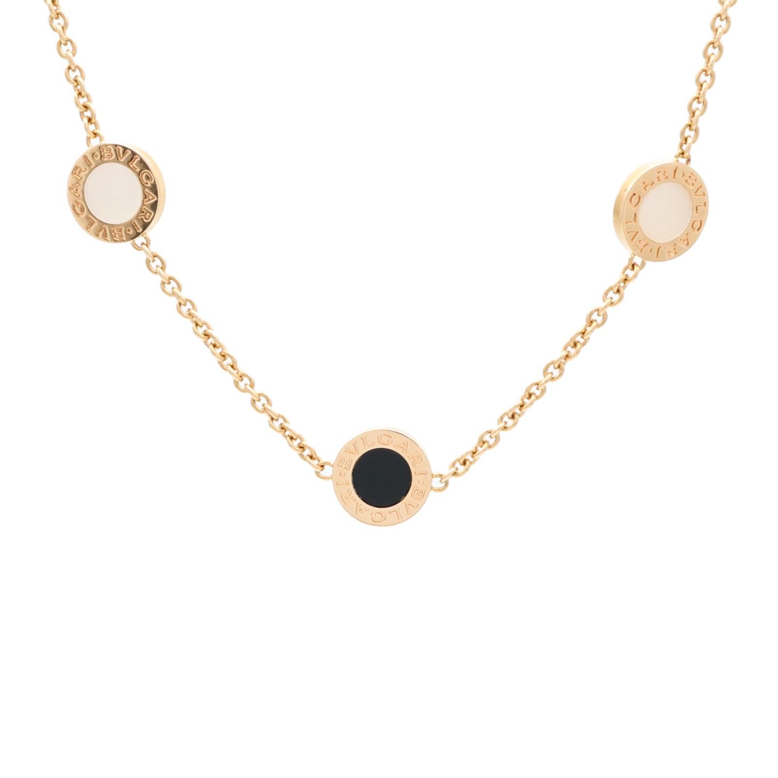 BVLGARI 18K玫瑰金Bvlgari Necklace縞瑪瑙項鍊