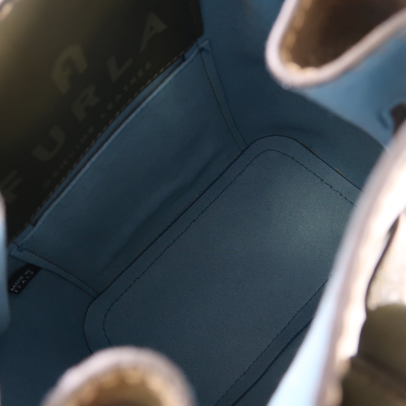 Furla 牛皮皮革Bucket Bag銀扣手挽肩背兩用袋綠色