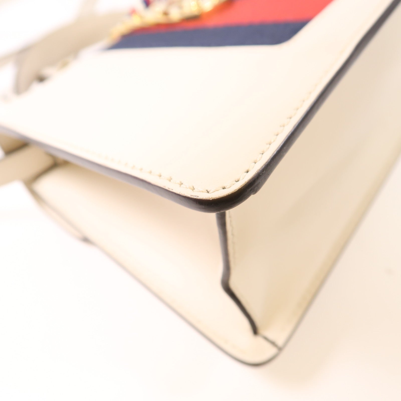 GUCCI GG GHW Sylvie 2Way Shoulder Hand Bag Calfskin Leather 470270 White