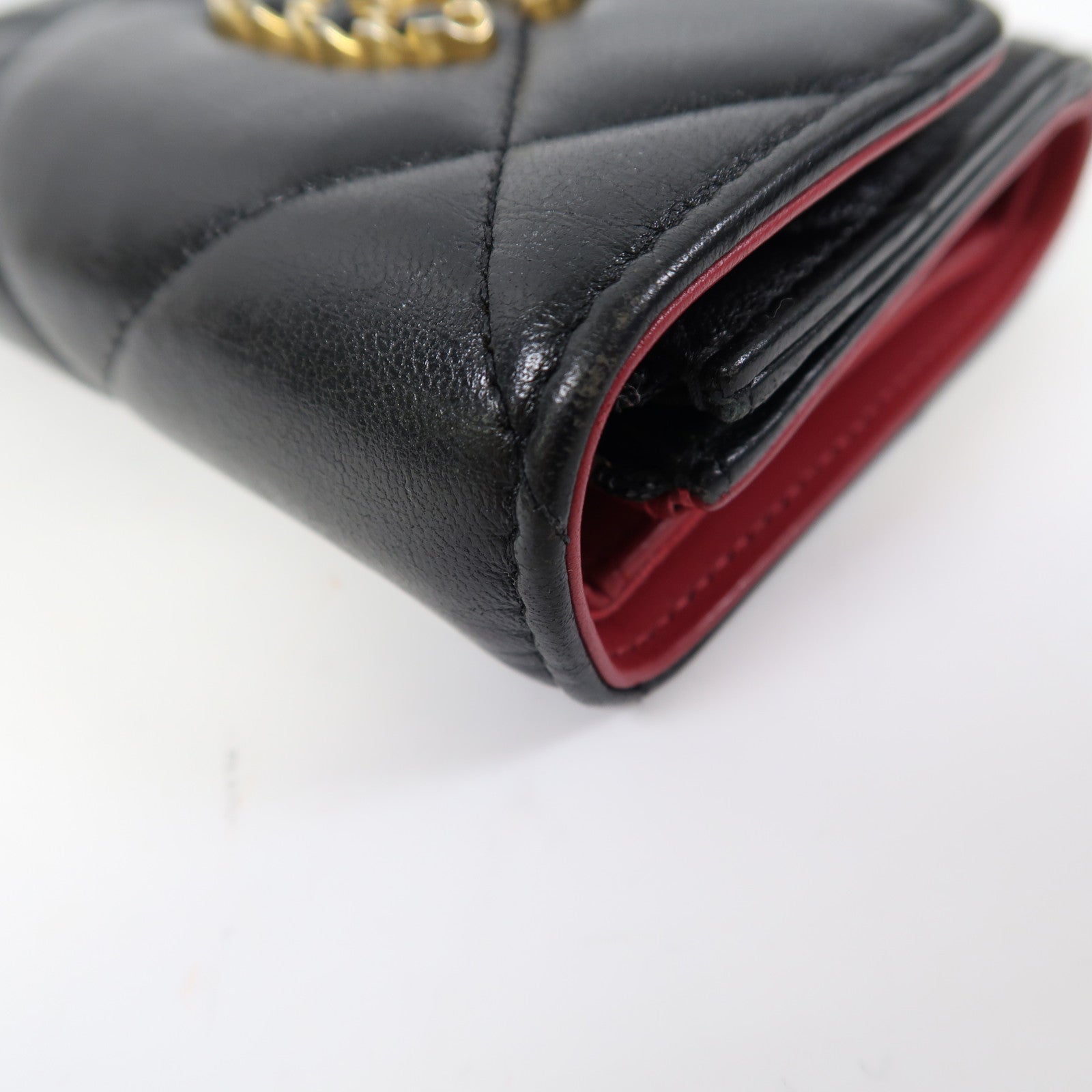 CHANEL 菱格羊皮皮革C19 Wallet金扣錢包黑色