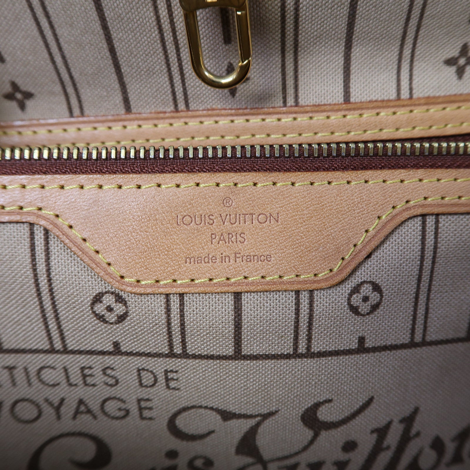 LOUIS VUITTON Monogram Neverfull MM金扣肩背袋啡色