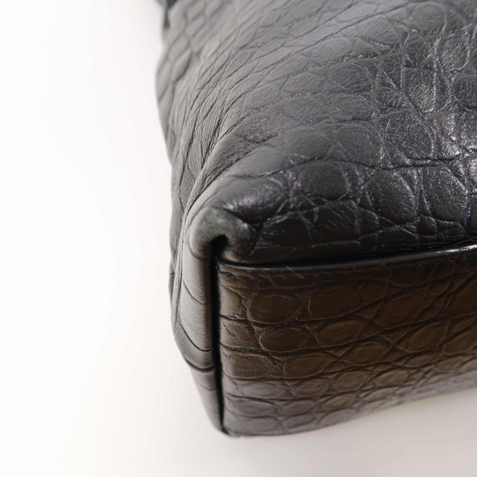 SAINT LAURENT 【激減優惠】牛皮皮革Shoulder Bag銀扣手挽肩背兩用袋黑色