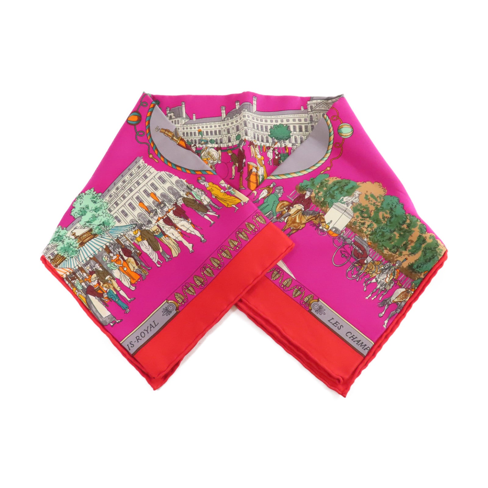 HERMES 絲質65x65 Scarf絲巾紅色/紫色/彩色