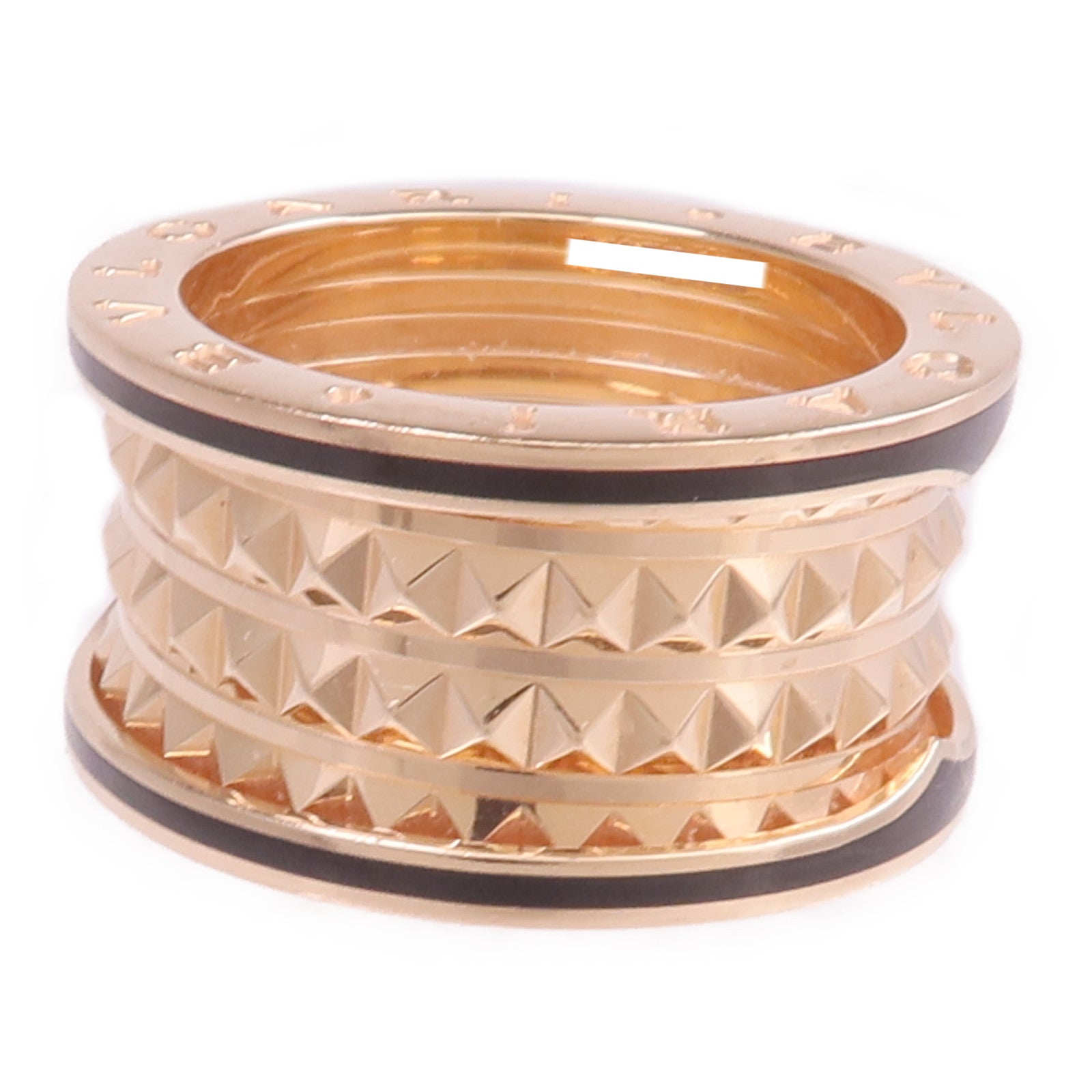BVLGARI 18K玫瑰金/陶瓷B-zero1戒指BVLGARI#55/#US7