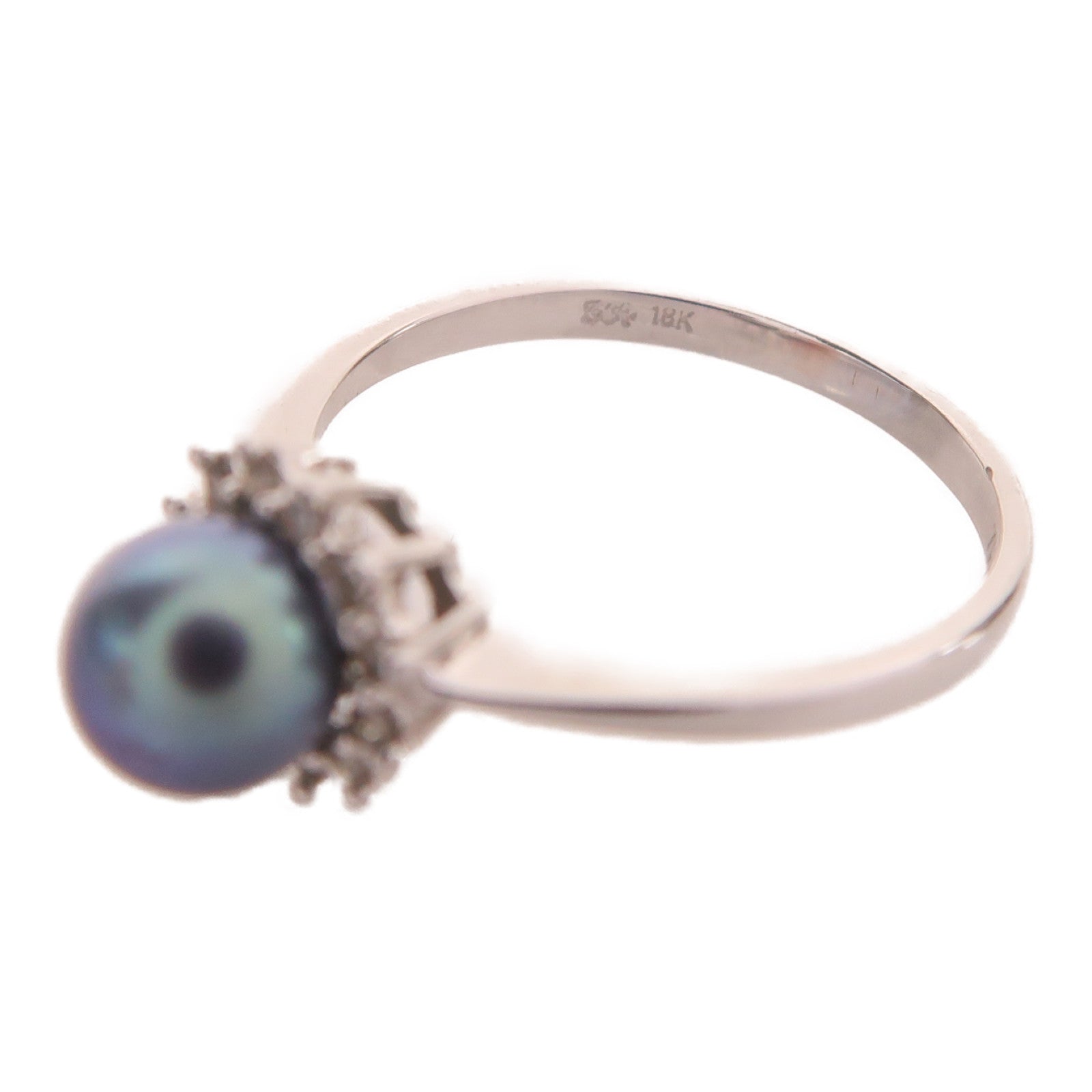 JEWELRY 18K白金Pearl Ring戒指US#7.25