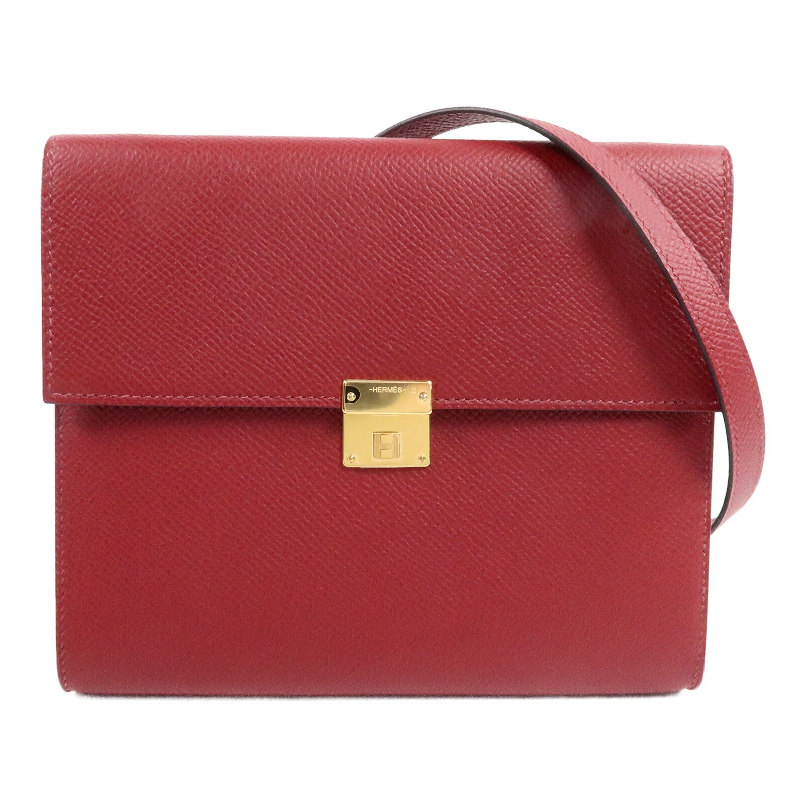 HERMES EpsomClic 16肩背袋Rouge Casaque